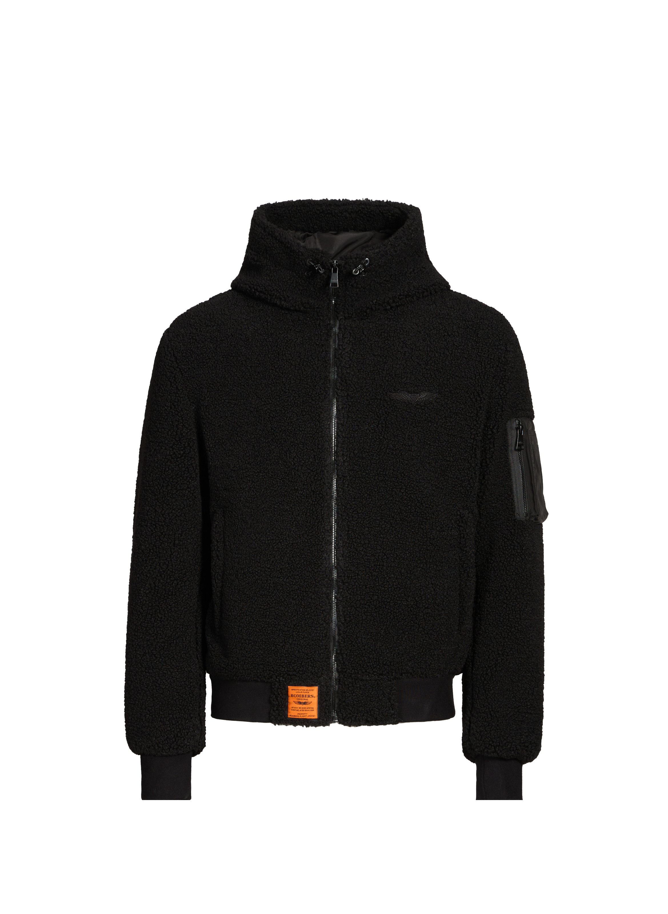 Veste ample à capuche en polaire BOMBERS ORIGINAL Noir