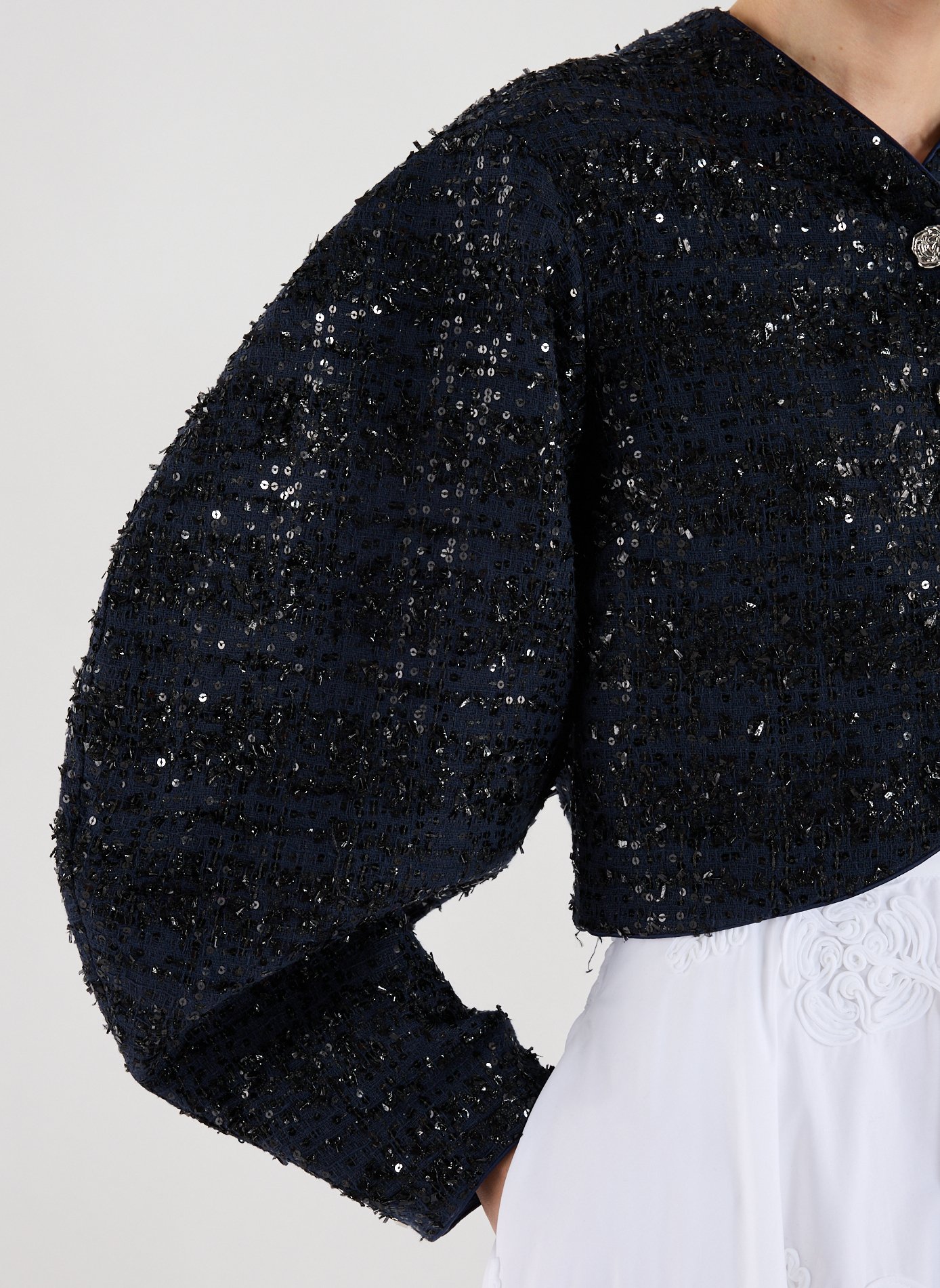 Veste courte en sequins ROTATE Bleu