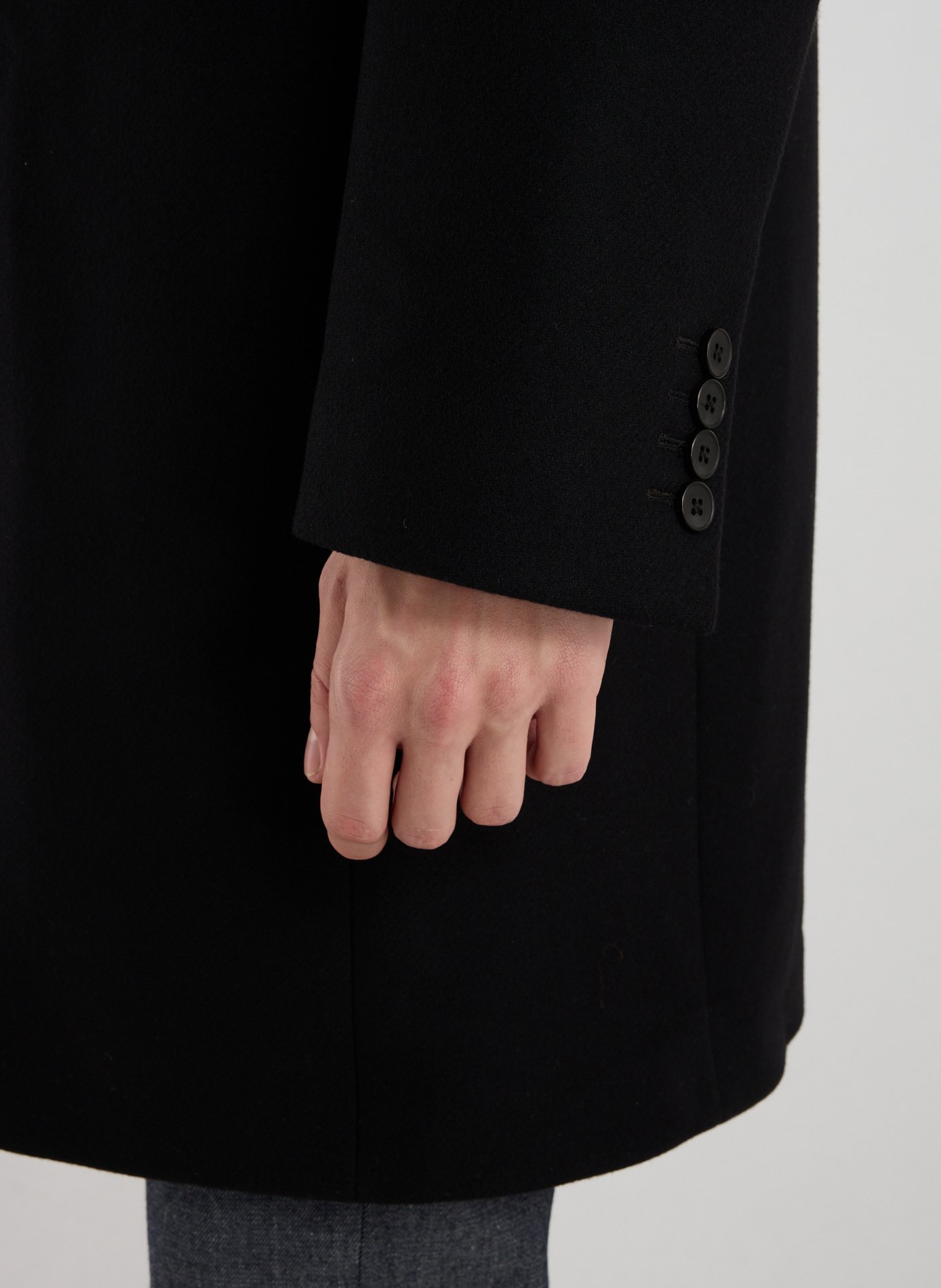 Coat with tailored collar in blended wool and cashmere AU PRINTEMPS PARIS Black