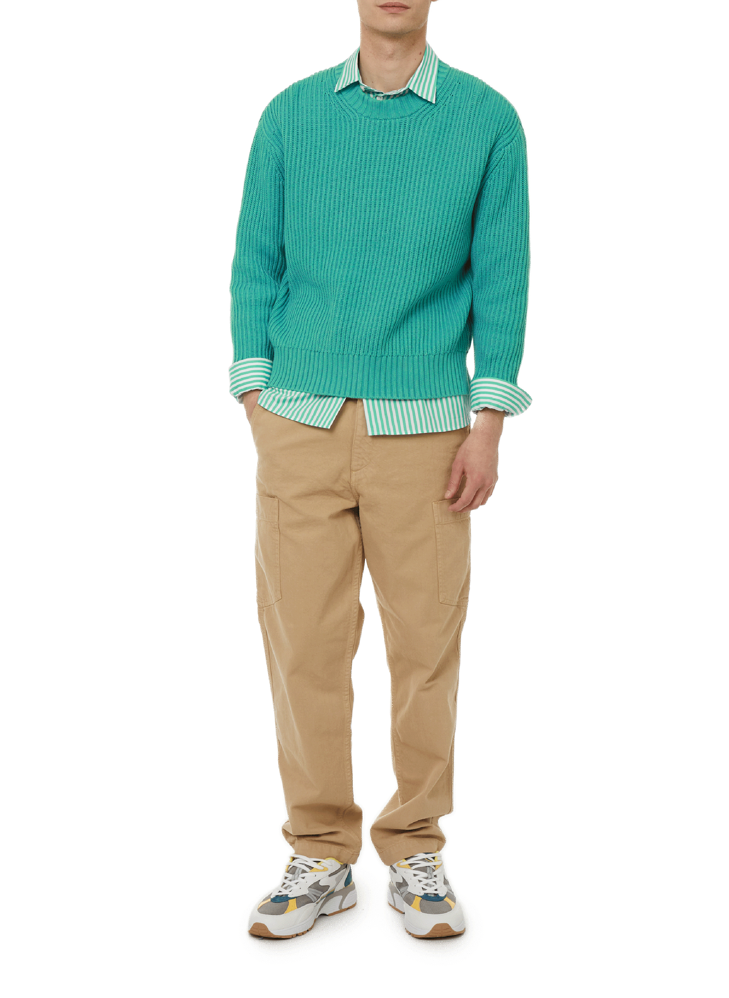 Pull Arnau col rond en laine mérinos SAISON 1865 Vert