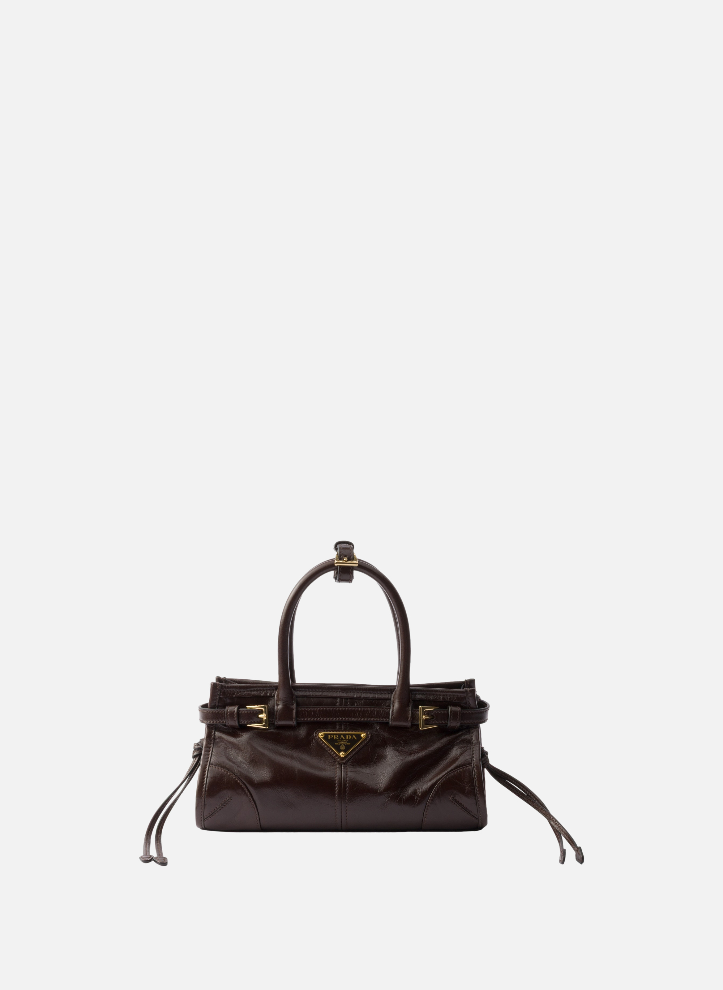 Mini sac à main prada bonnie en cuir PRADA Marron