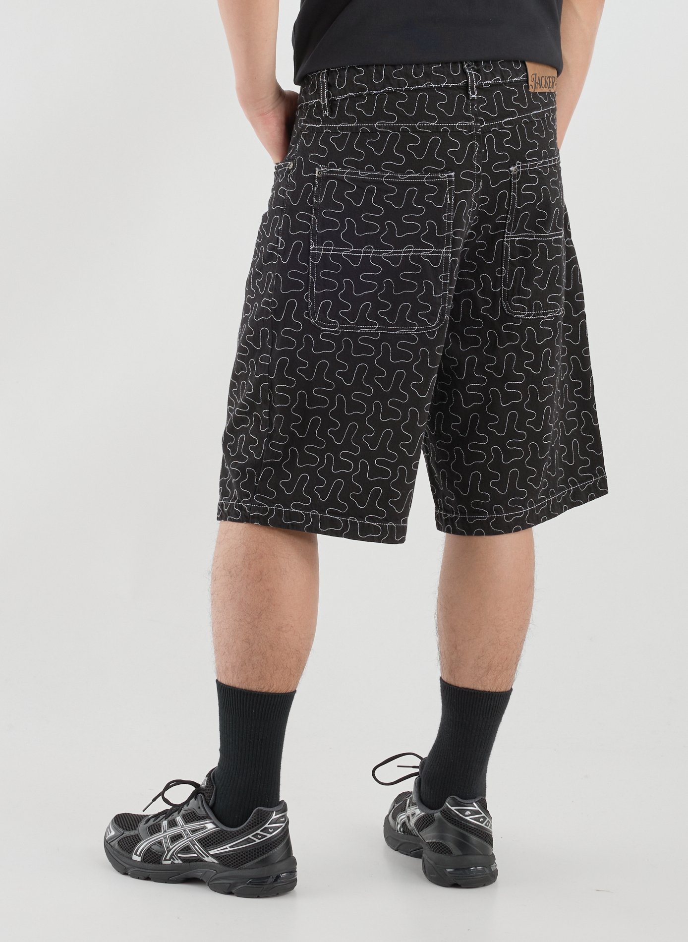 Patterned cotton shorts JACKER. Black
