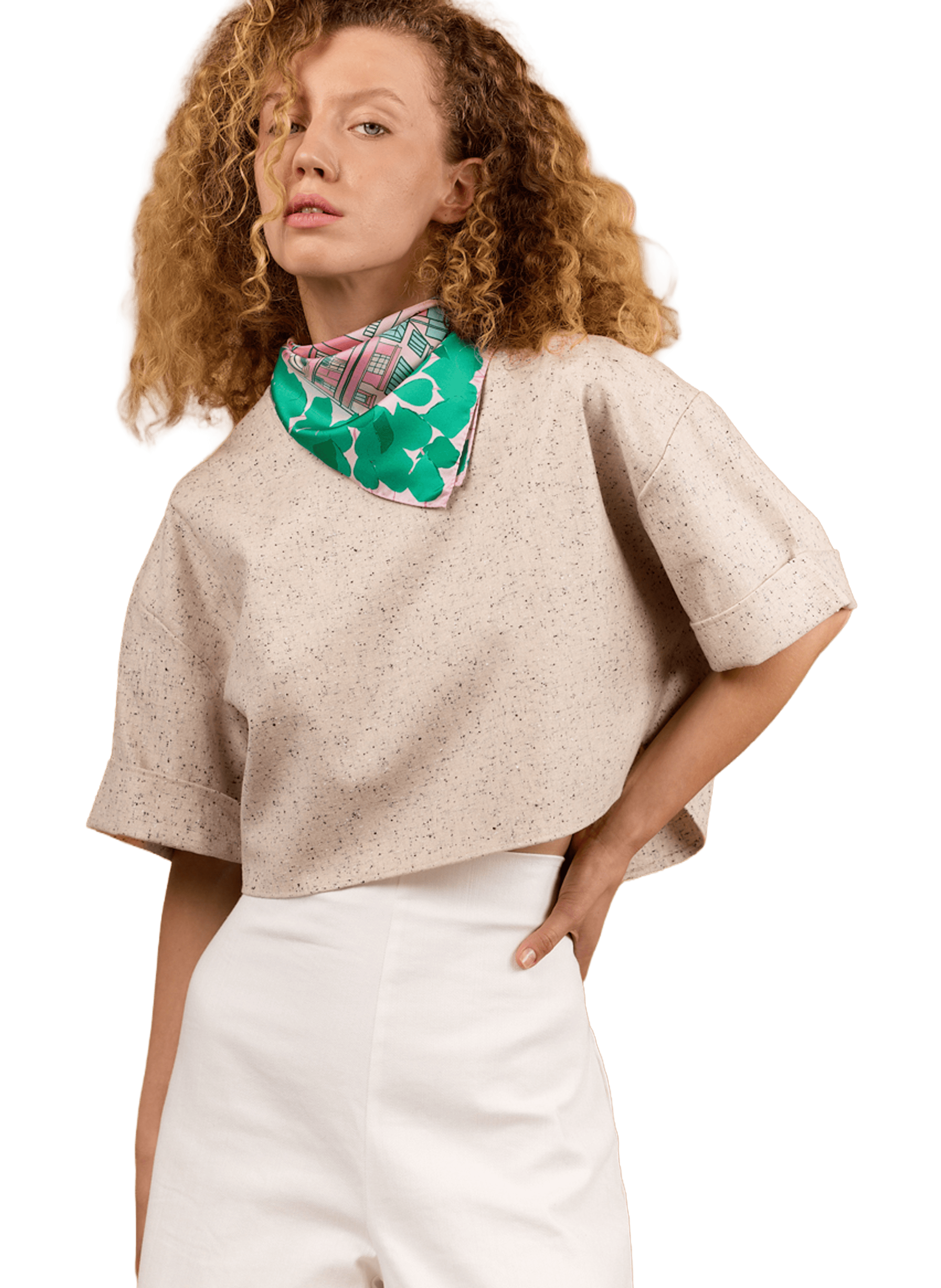 Montmartre - Carré 45 imprimé en soie PETITJEAN PARIS Multicolore