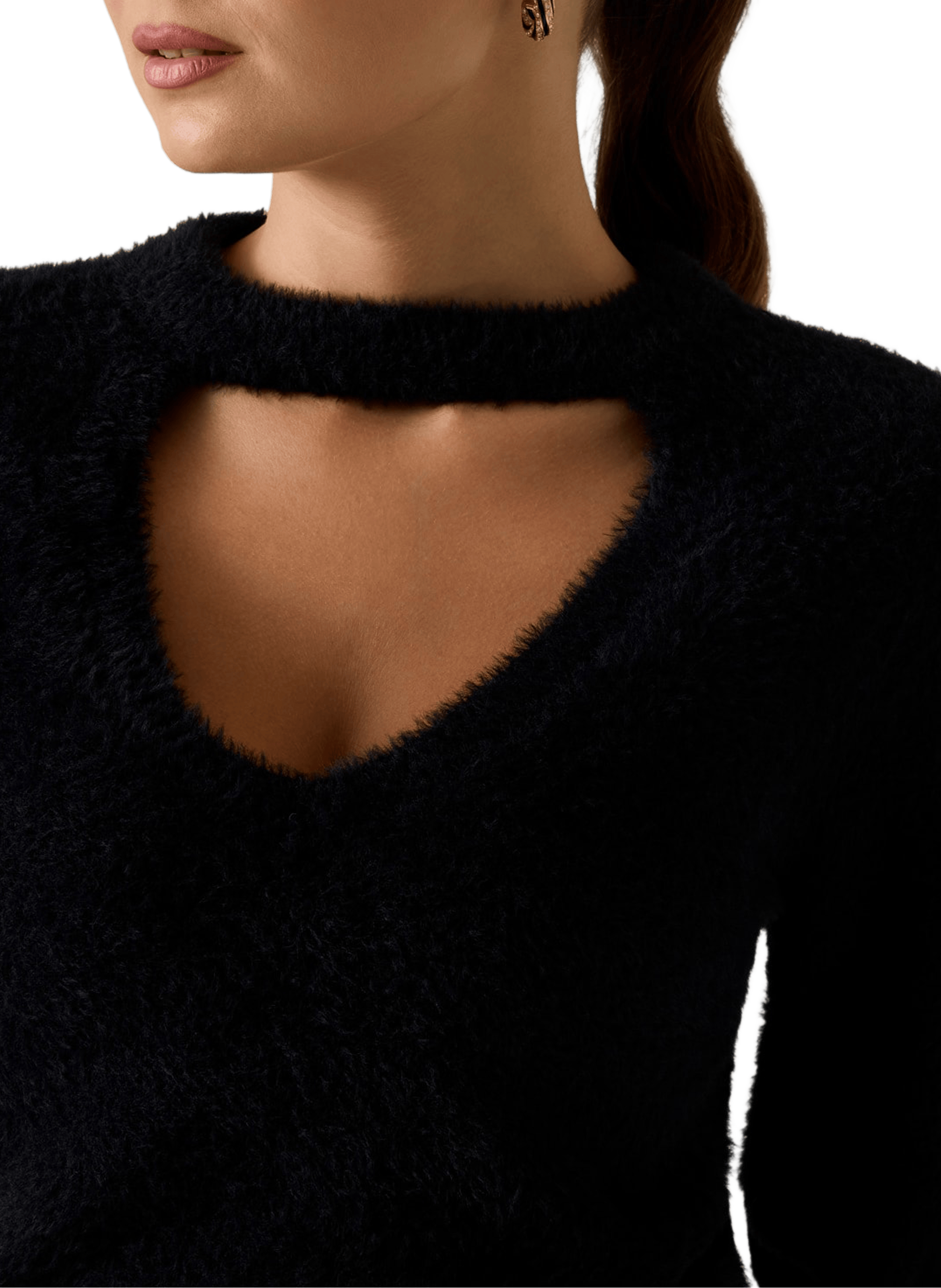 Pull col V GUESS Noir