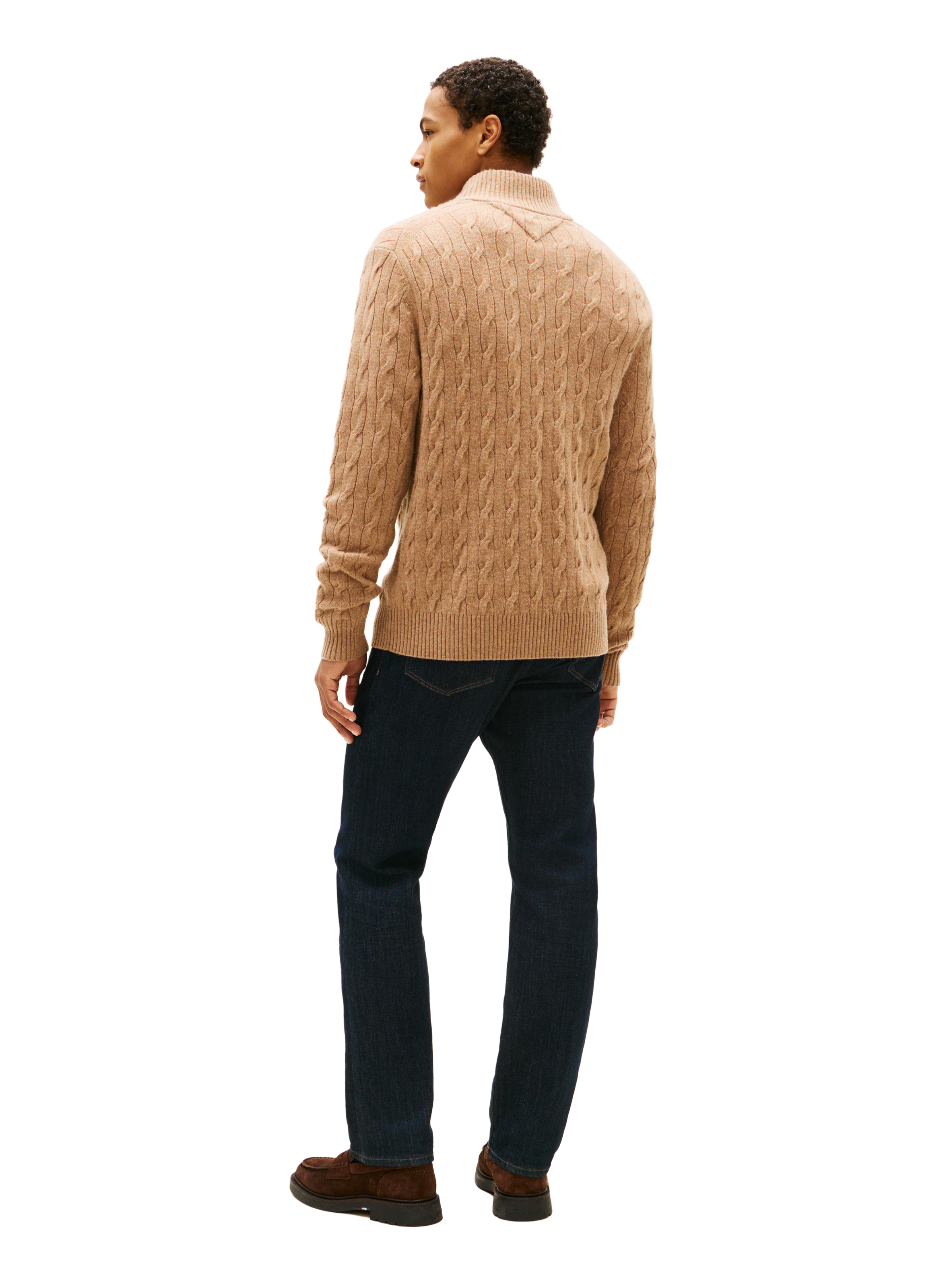 Wool blend zip-up sweater TOMMY HILFIGER Beige
