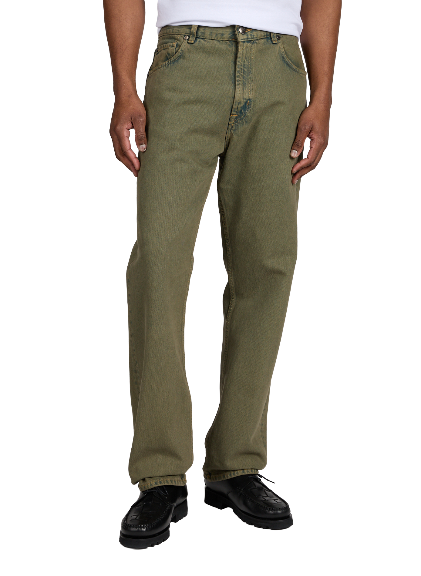 Jean droit en coton 7 FOR ALL MANKIND Vert