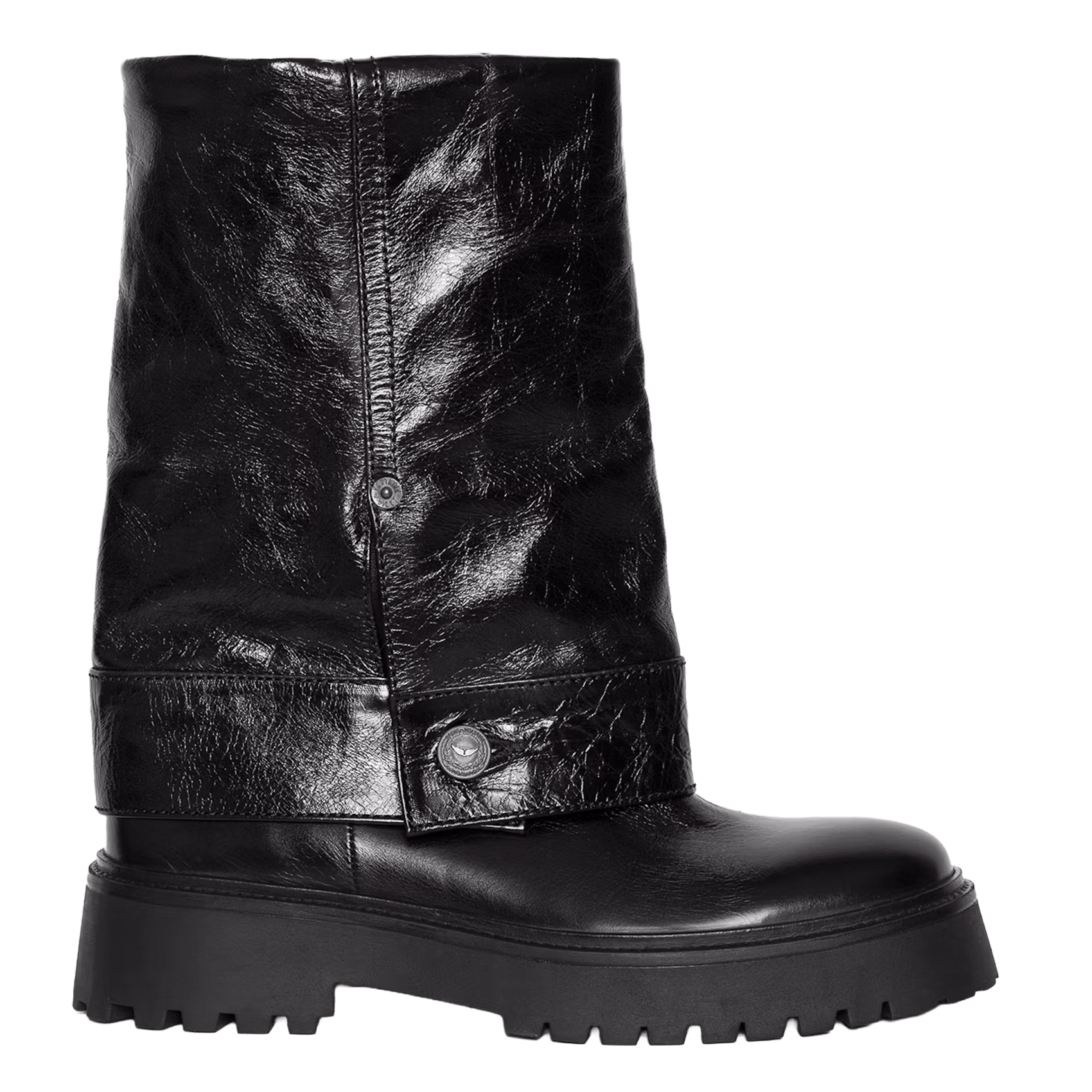 Laarzen met broek-effect in vintage leren look - Angie ZADIG&VOLTAIRE Zwart