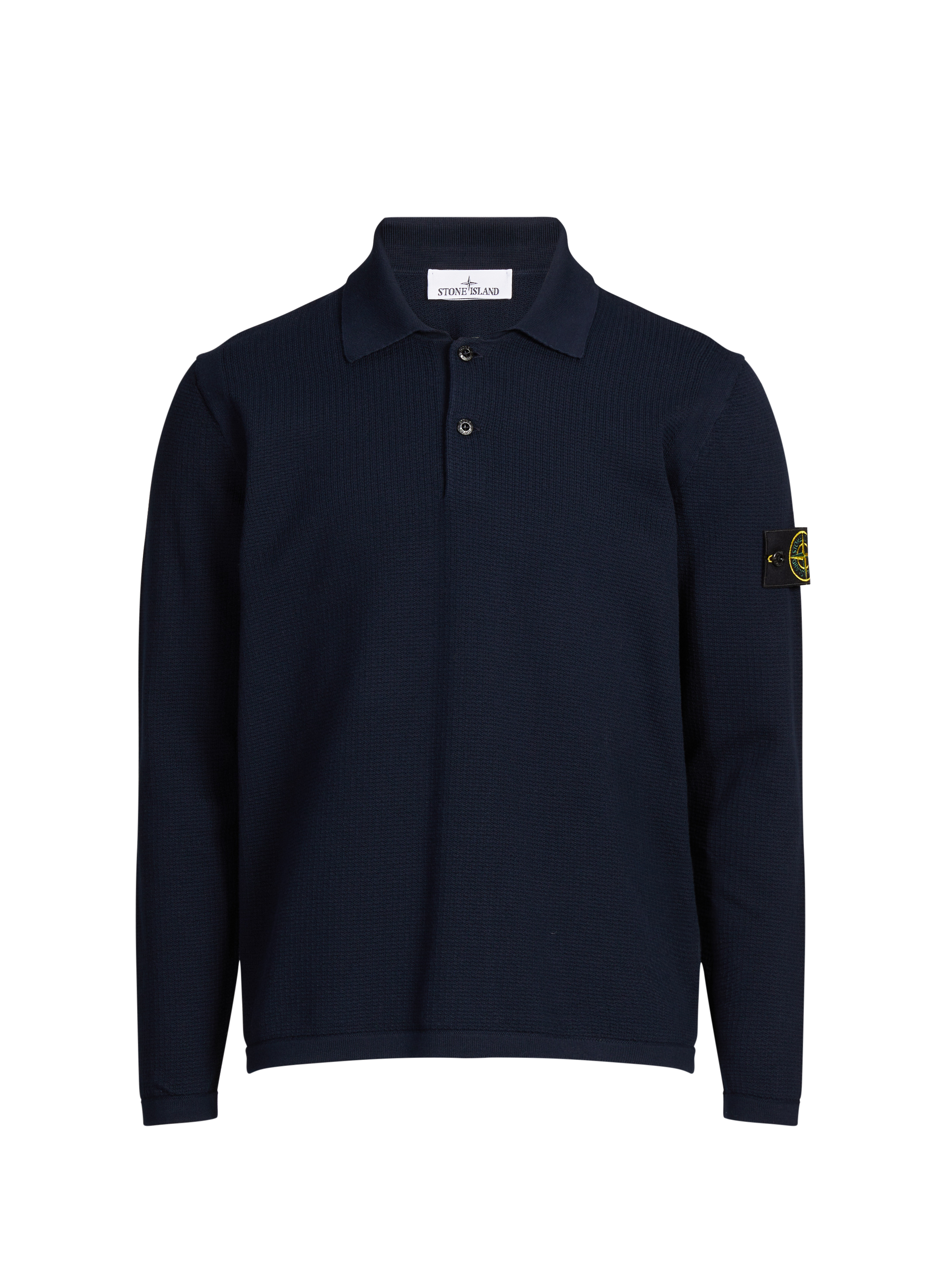 Polo manches longues en coton STONE ISLAND Bleu