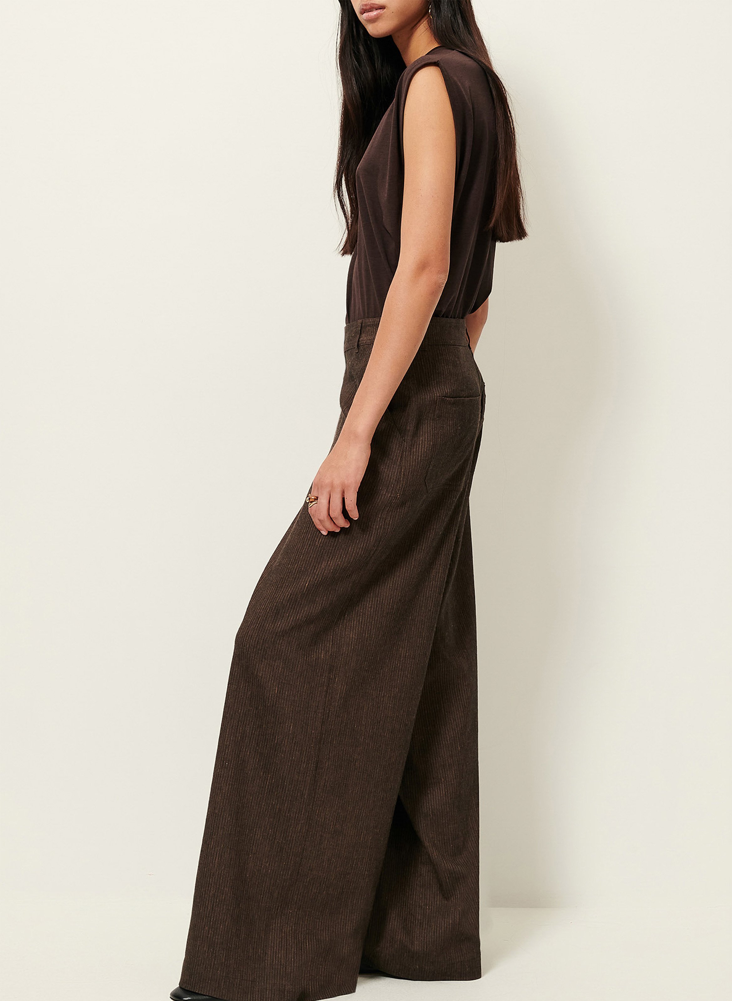 Tee-shirt ample col rond deedoo SESSUN Marron