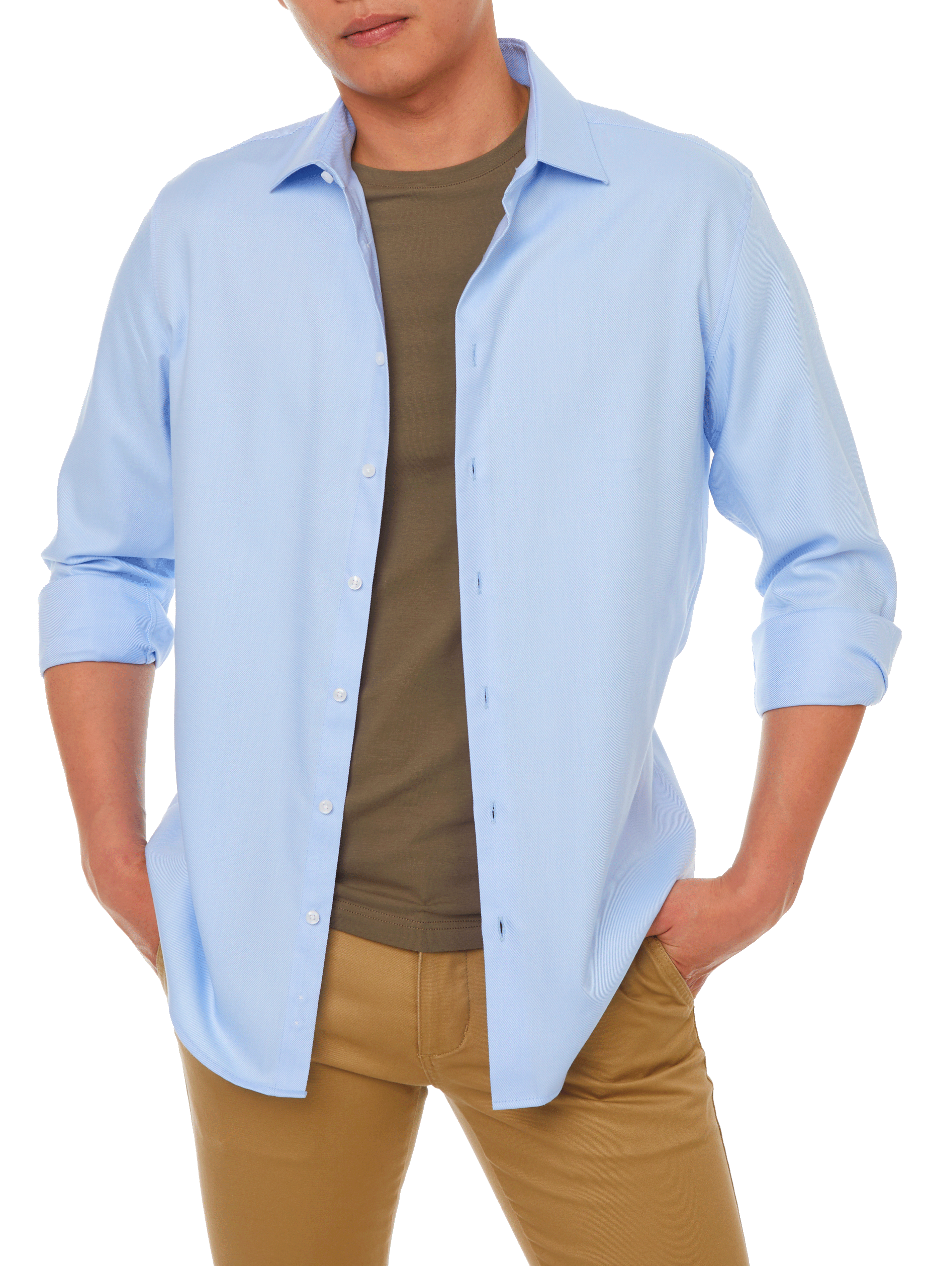 Chemise slim Kent en coton sergé SEIDENSTICKER Bleu