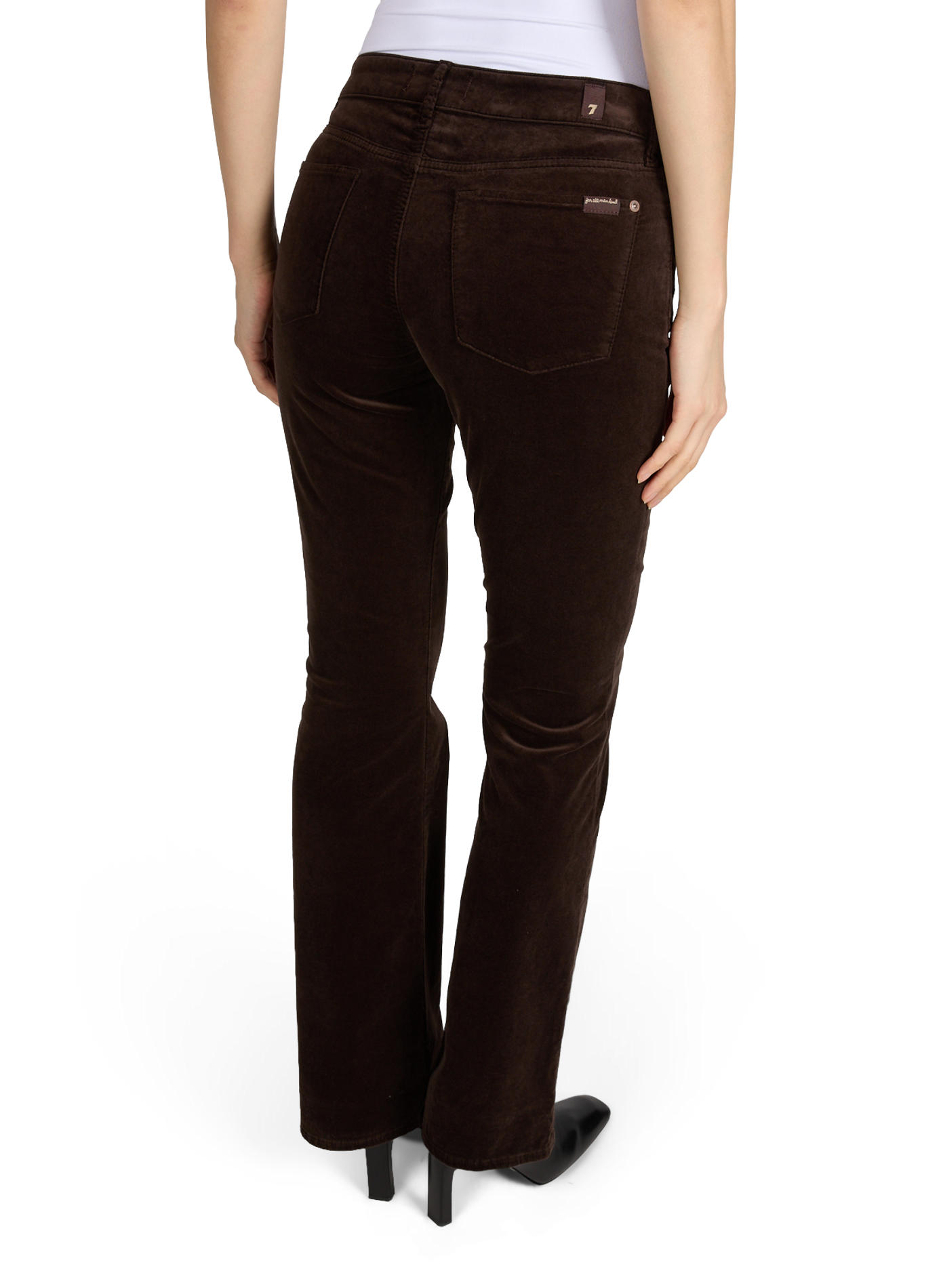 Cotton velvet bootcut jeans 7 FOR ALL MANKIND Brown