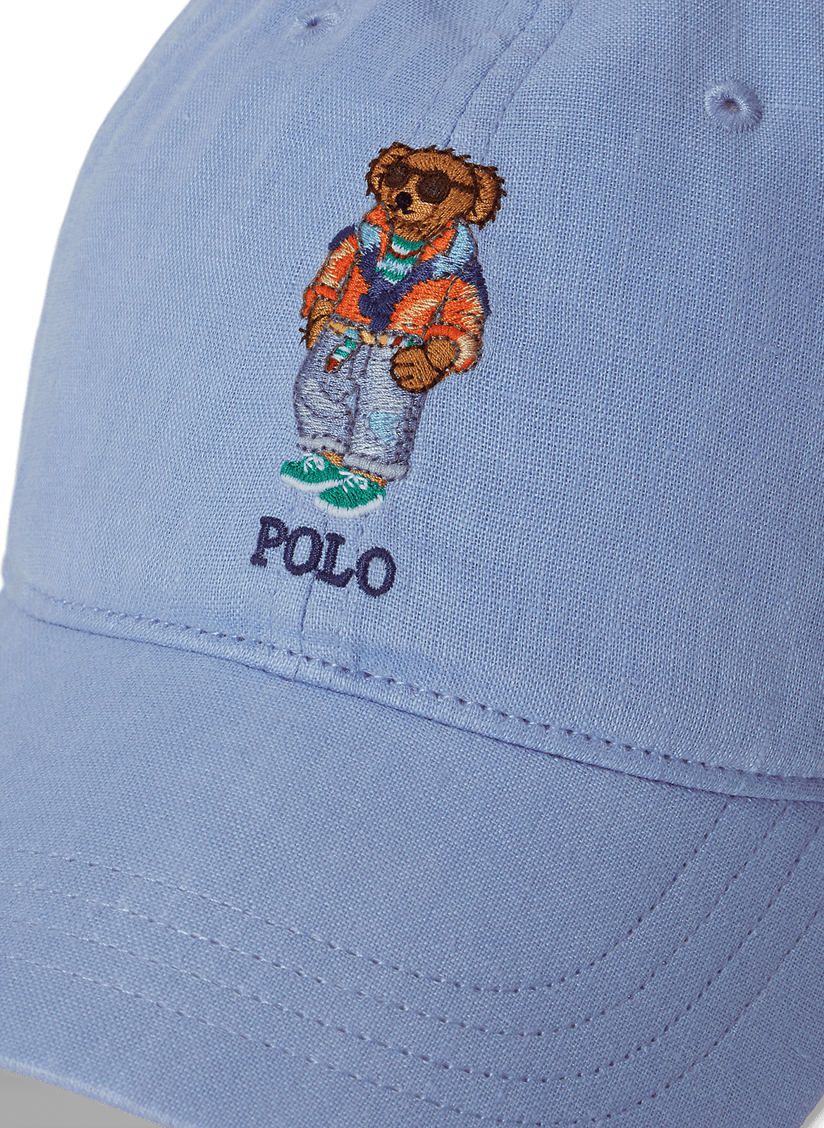 Casquette brodée en lin POLO RALPH LAUREN Blue