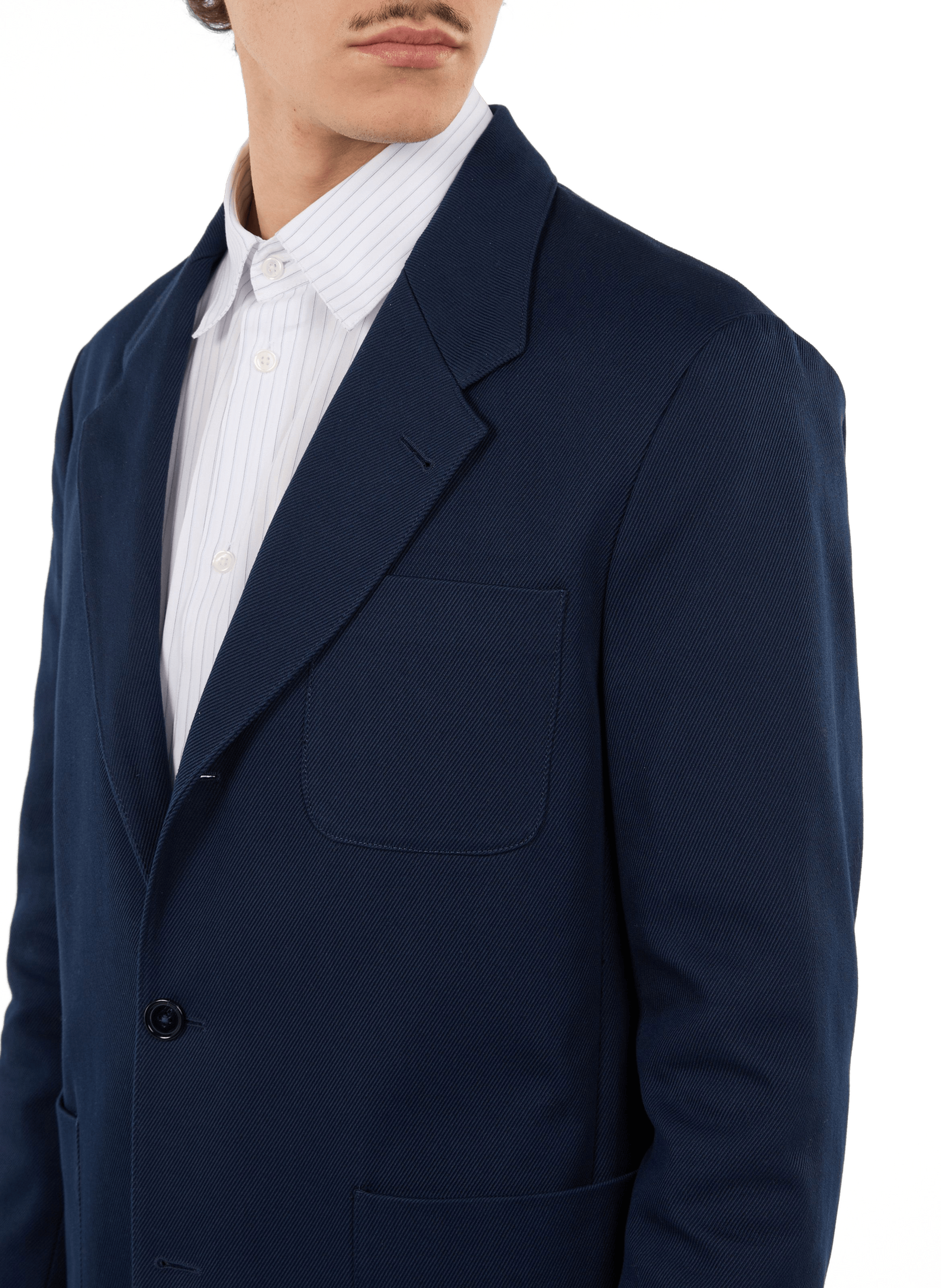 Round-neck T-shirt with velvet screen print SAISON 1865 Blue