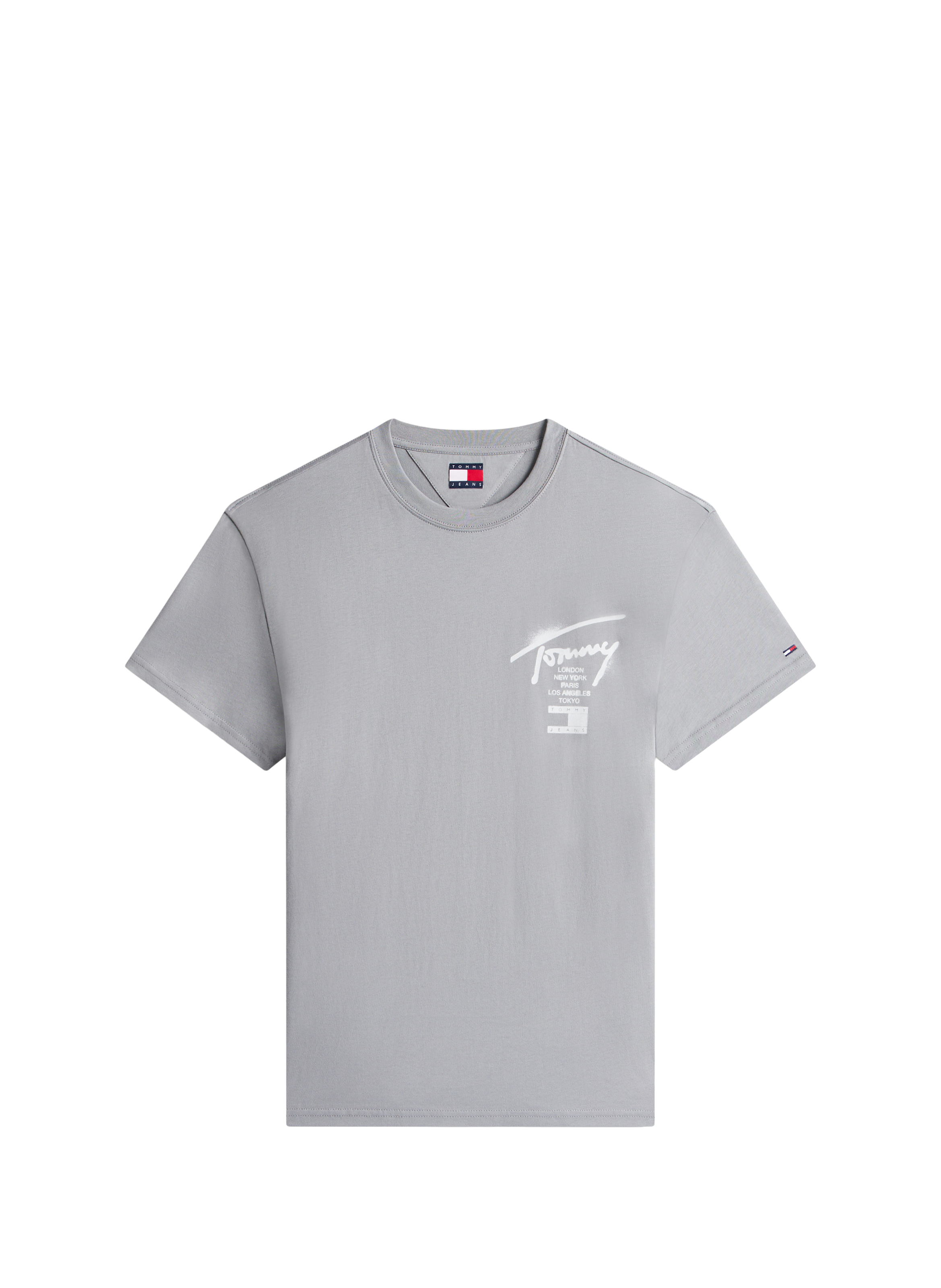 T-shirt imprimé en coton TOMMY HILFIGER Gris