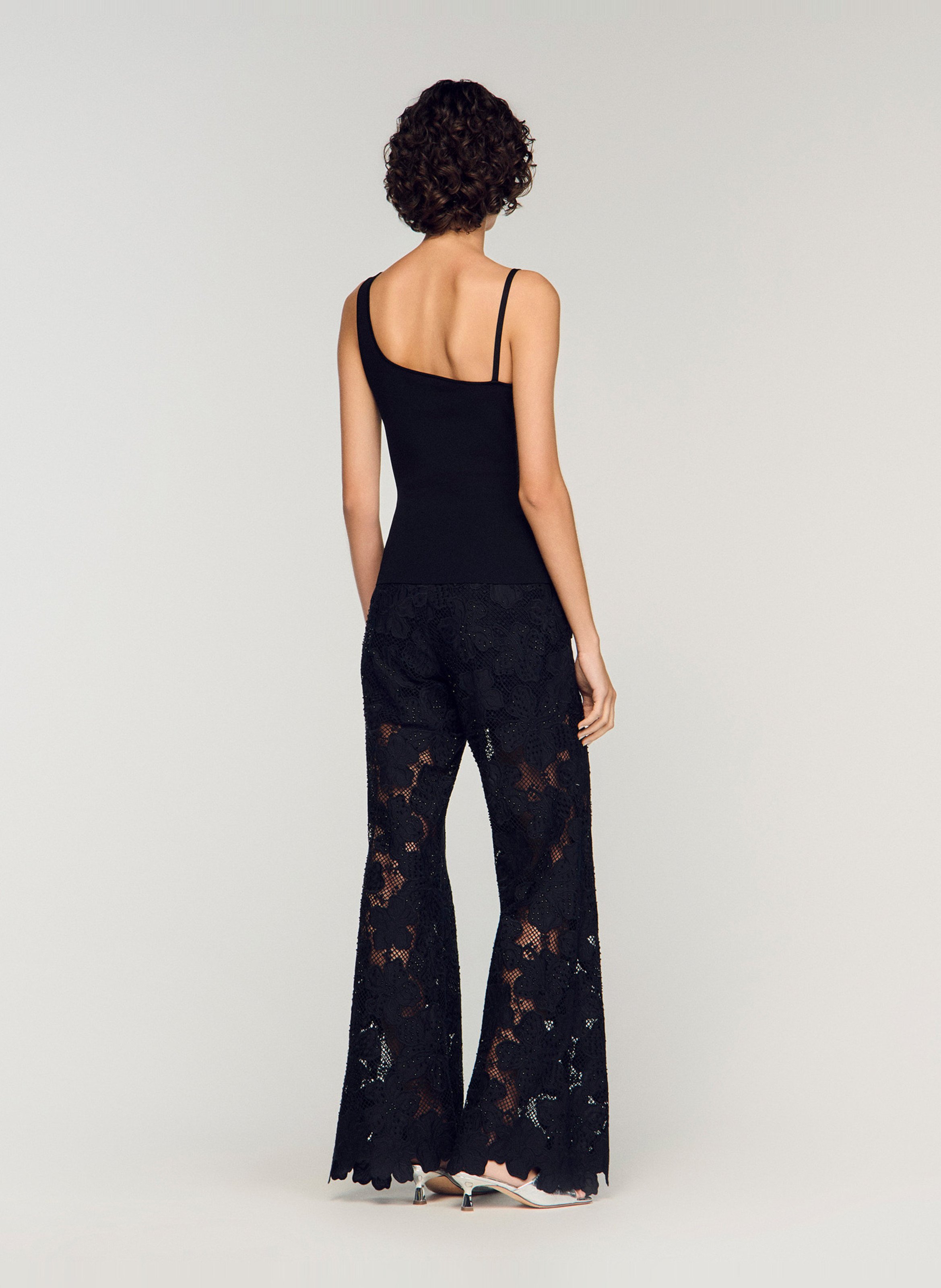 Top asymétrique SANDRO Noir