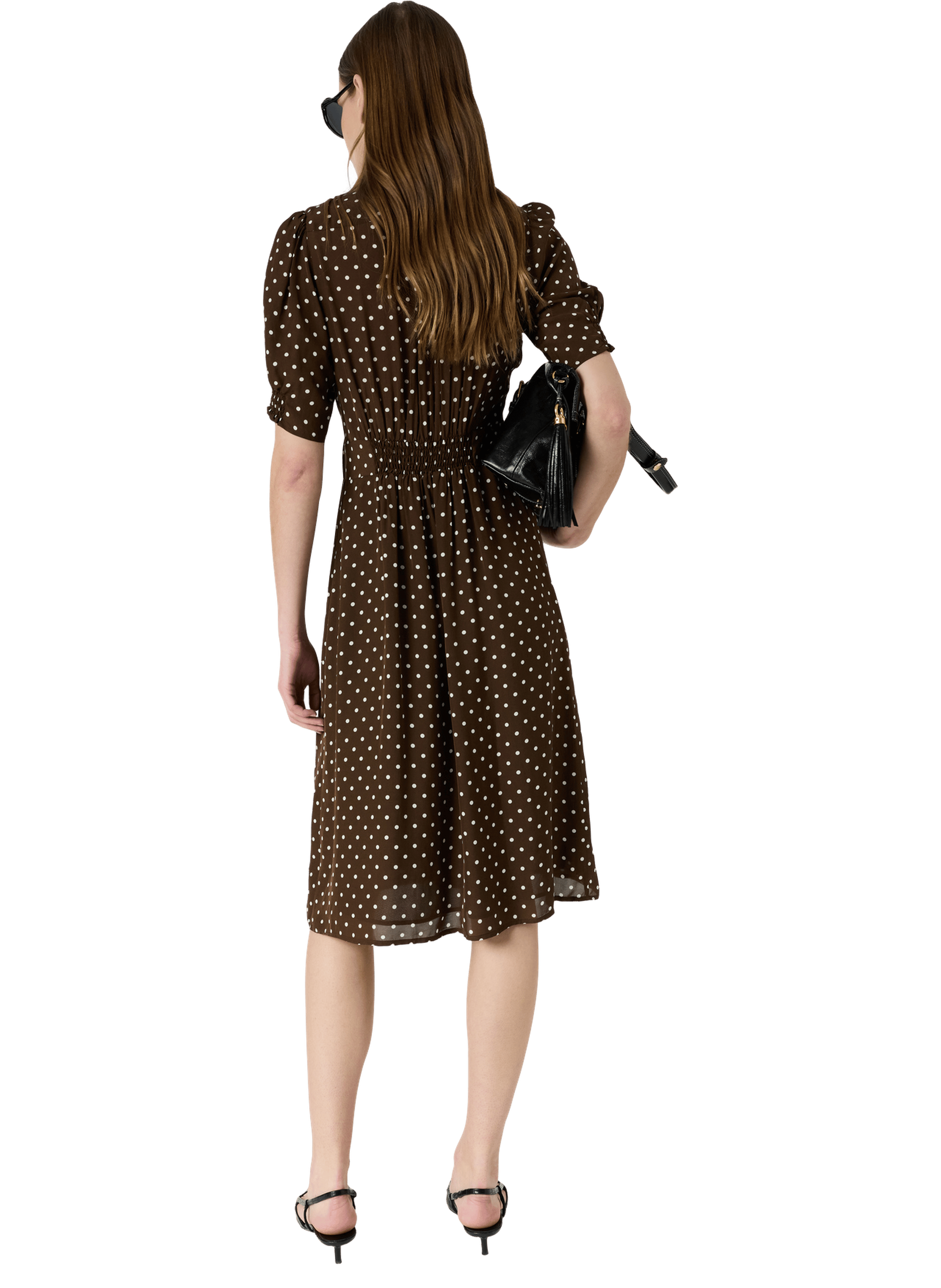 Robe cintrée à pois - rohya GERARD DAREL Marron