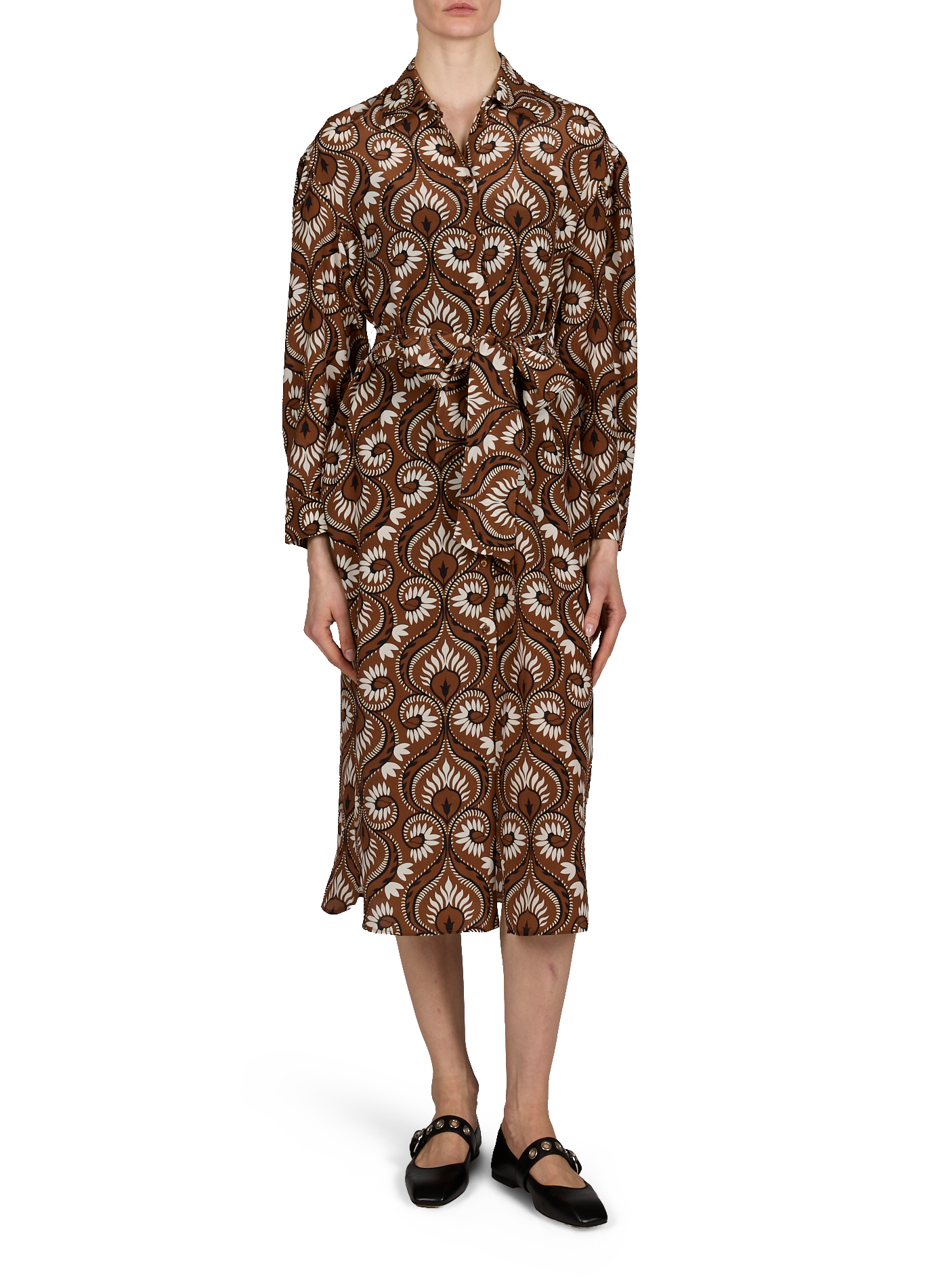 Robe-chemise imprimée en soie MAX MARA WEEK END Multicolore