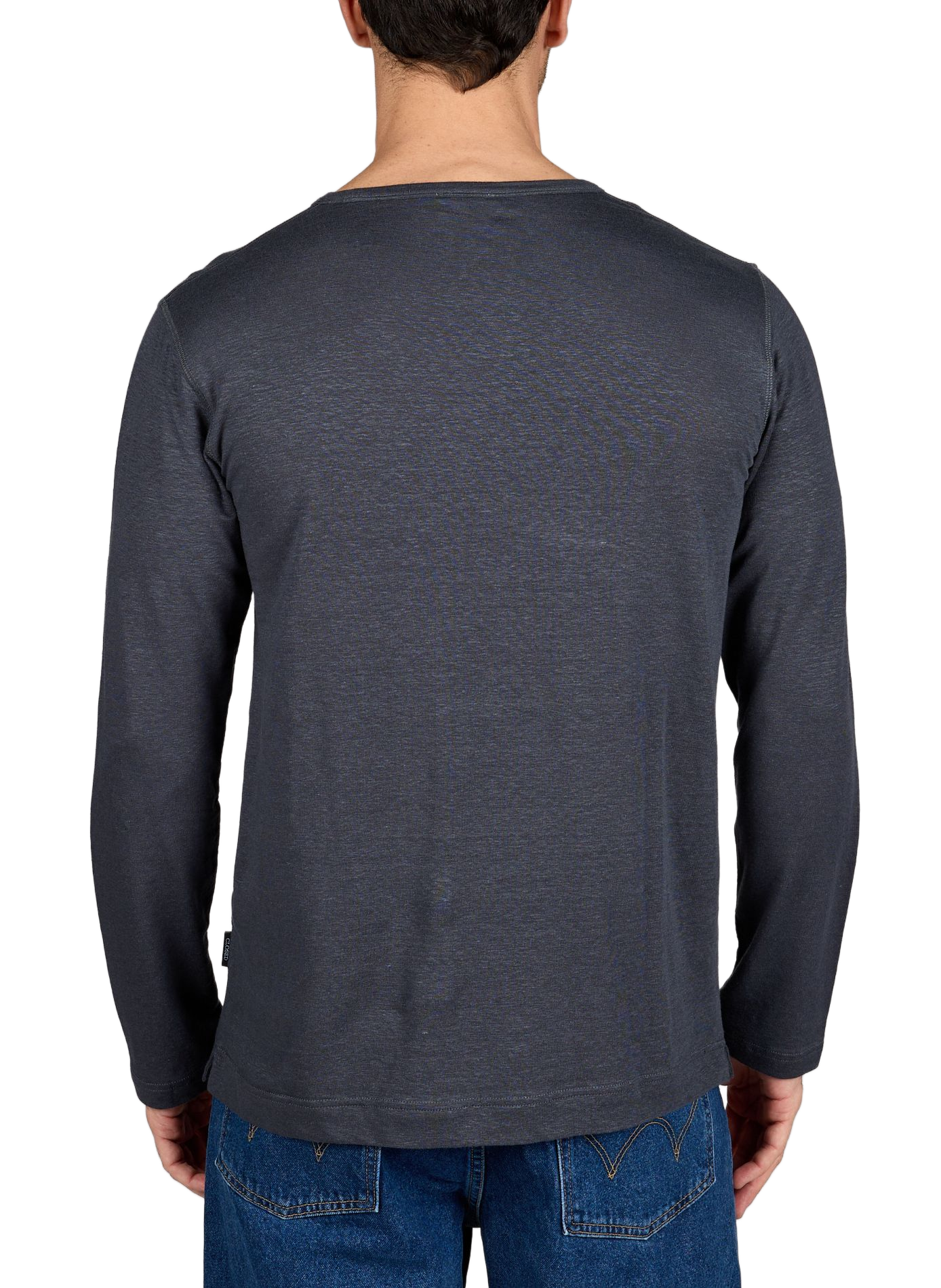 Straight fit linen blend t-shirt CLOSED Black