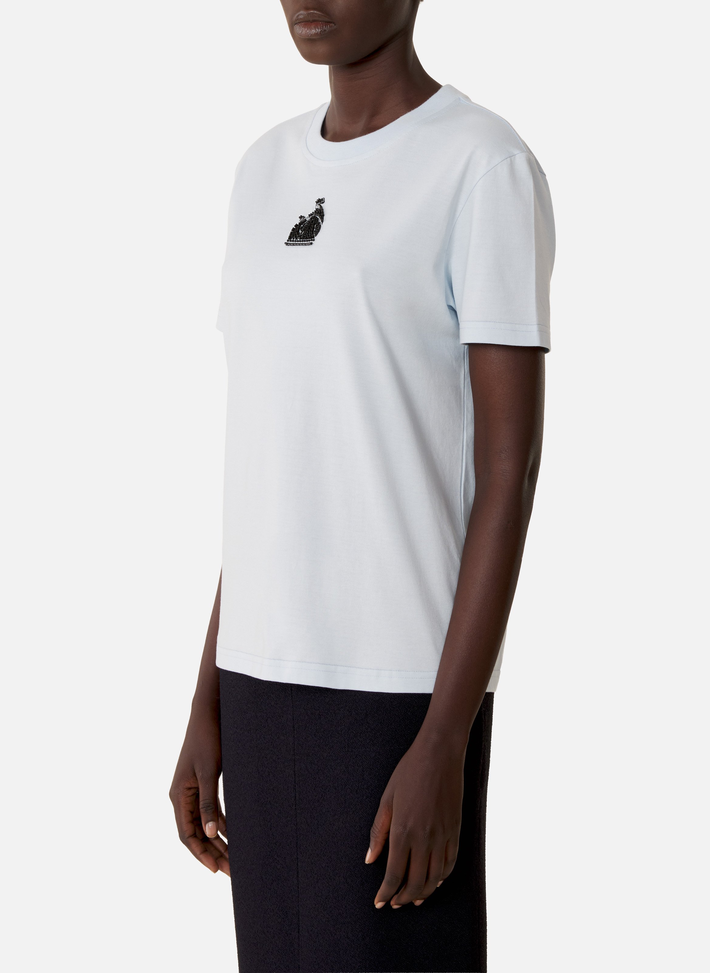 T-shirt brodé la mère et l'enfant en jersey LANVIN Bleu