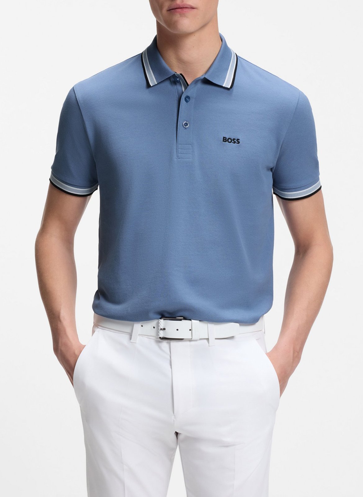 Polo regular fit en coton BOSS Bleu