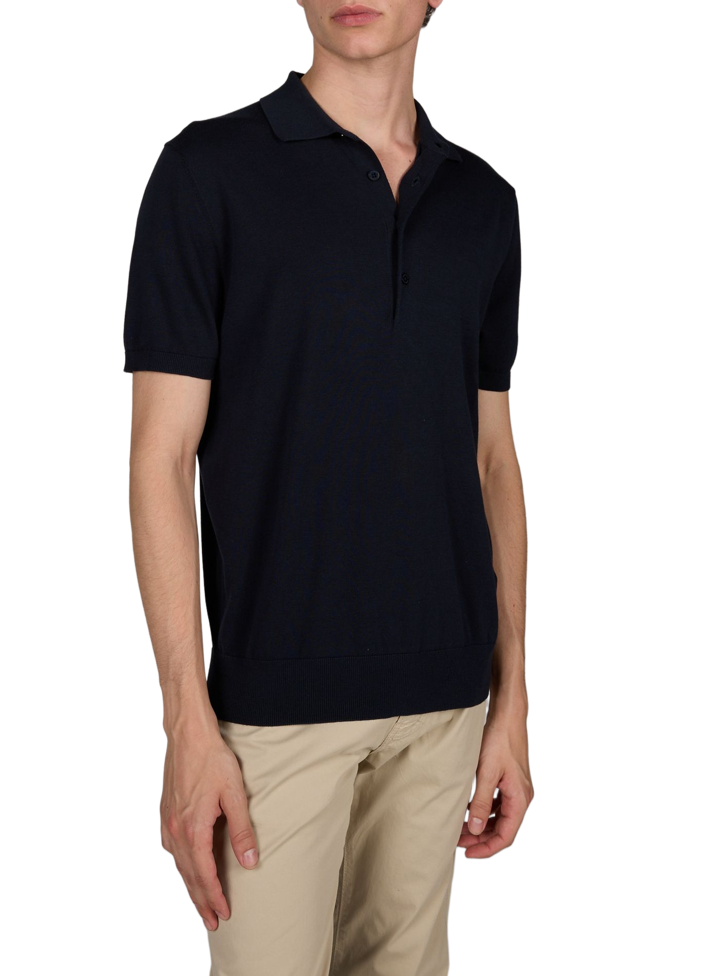 Polo à manches courtes en coton PIERRE CARDIN Bleu