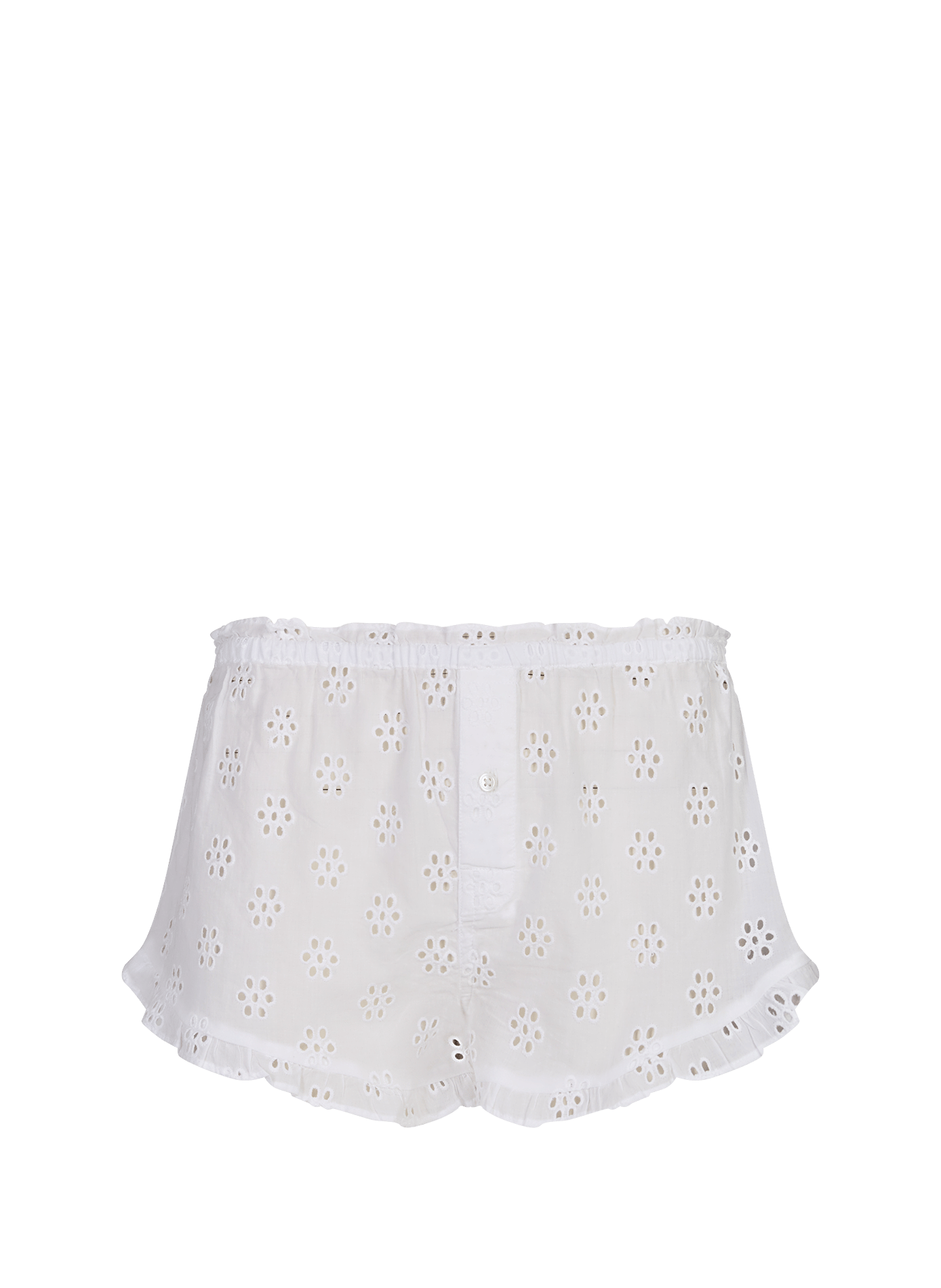 Ensemble pyjama short à broderie oeillet en coton POLO RALPH LAUREN Blanc