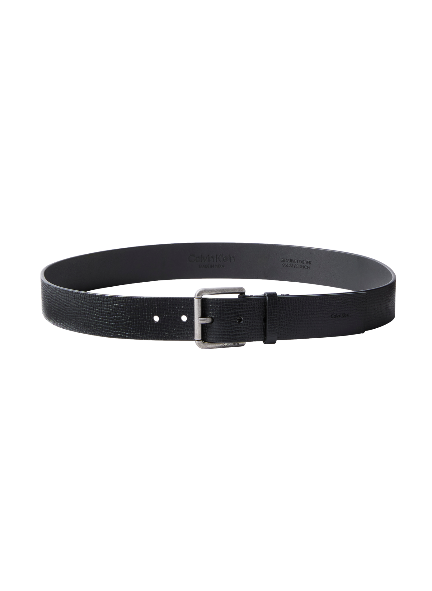 Textured Belt with Adjustable Leather Buckle CALVIN KLEIN Black