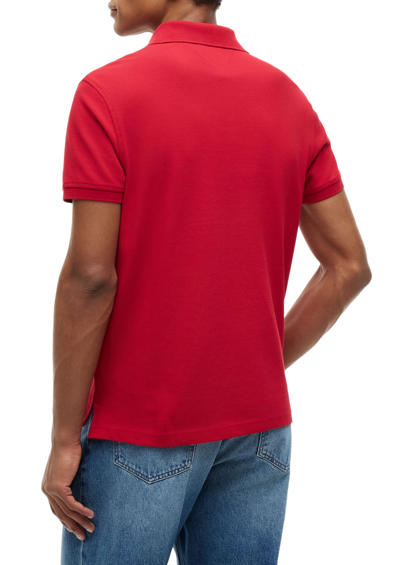 Polo droit en piqué de coton TOMMY HILFIGER Rouge