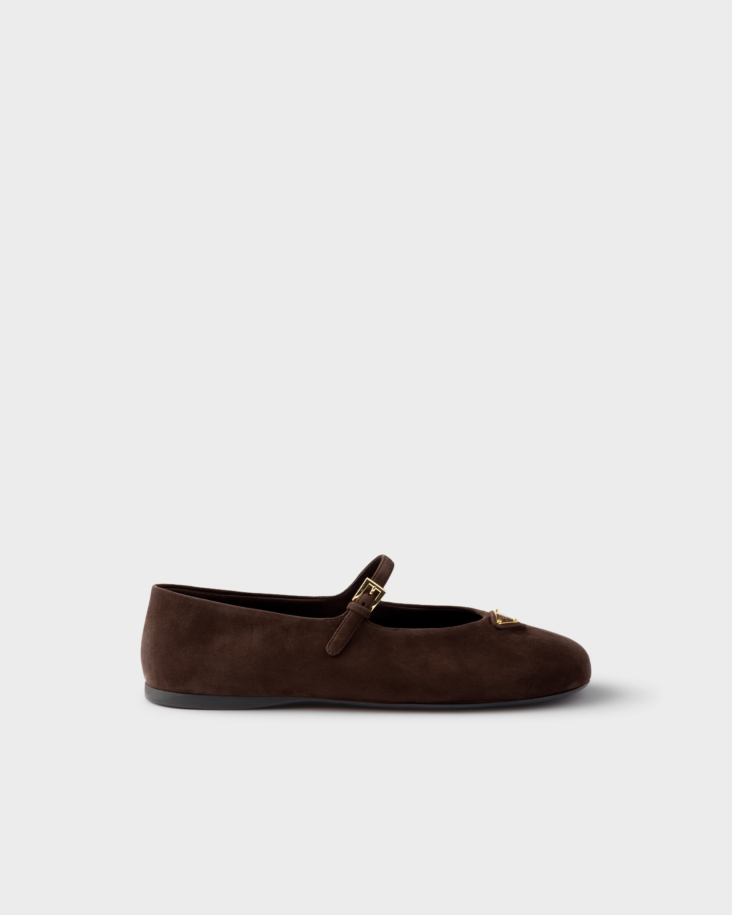 Ballerines en veau velours PRADA Marron