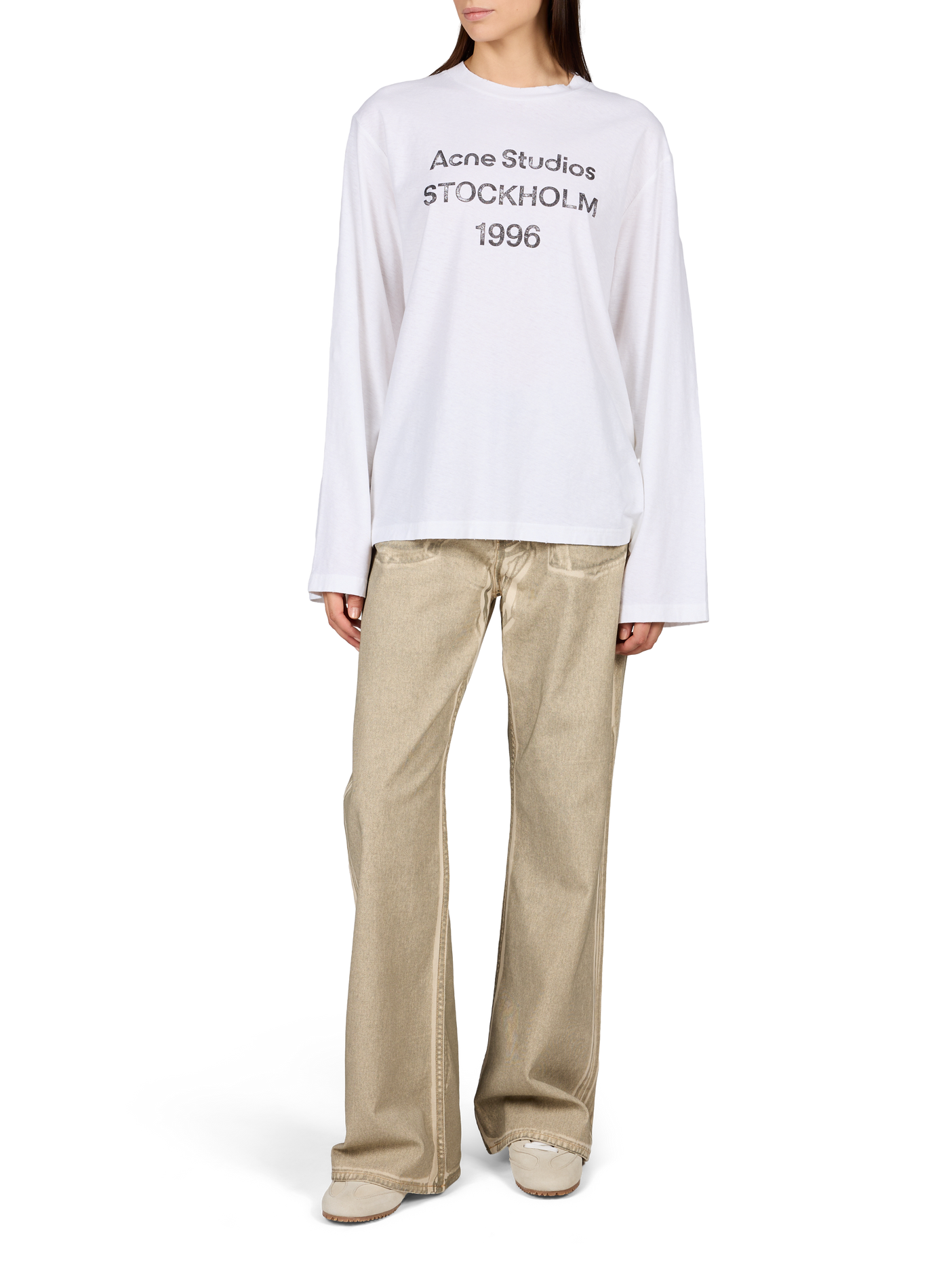 Printed long-sleeve T-shirt  ACNE STUDIOS White