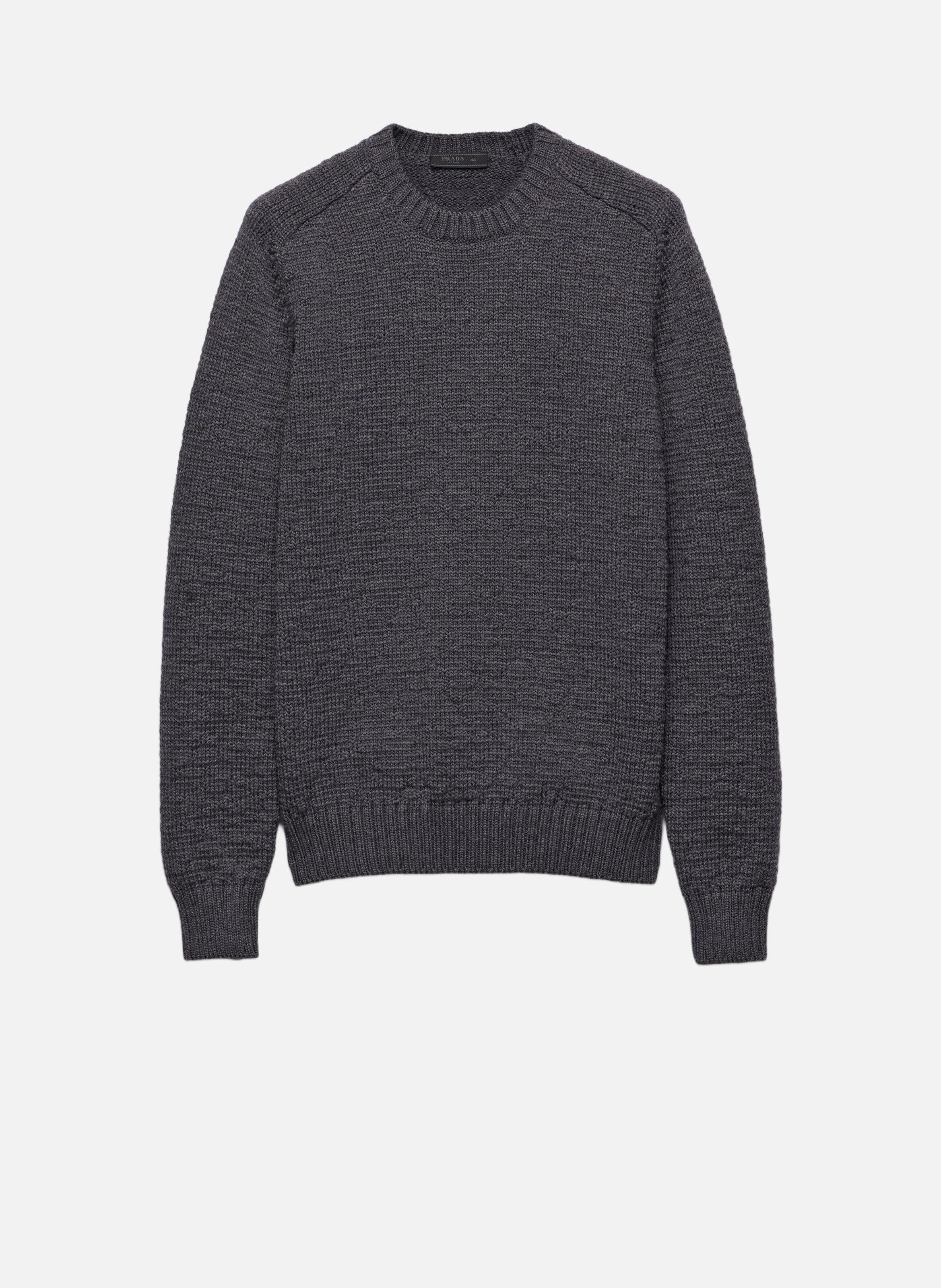 Pull à col rond en laine PRADA Gris