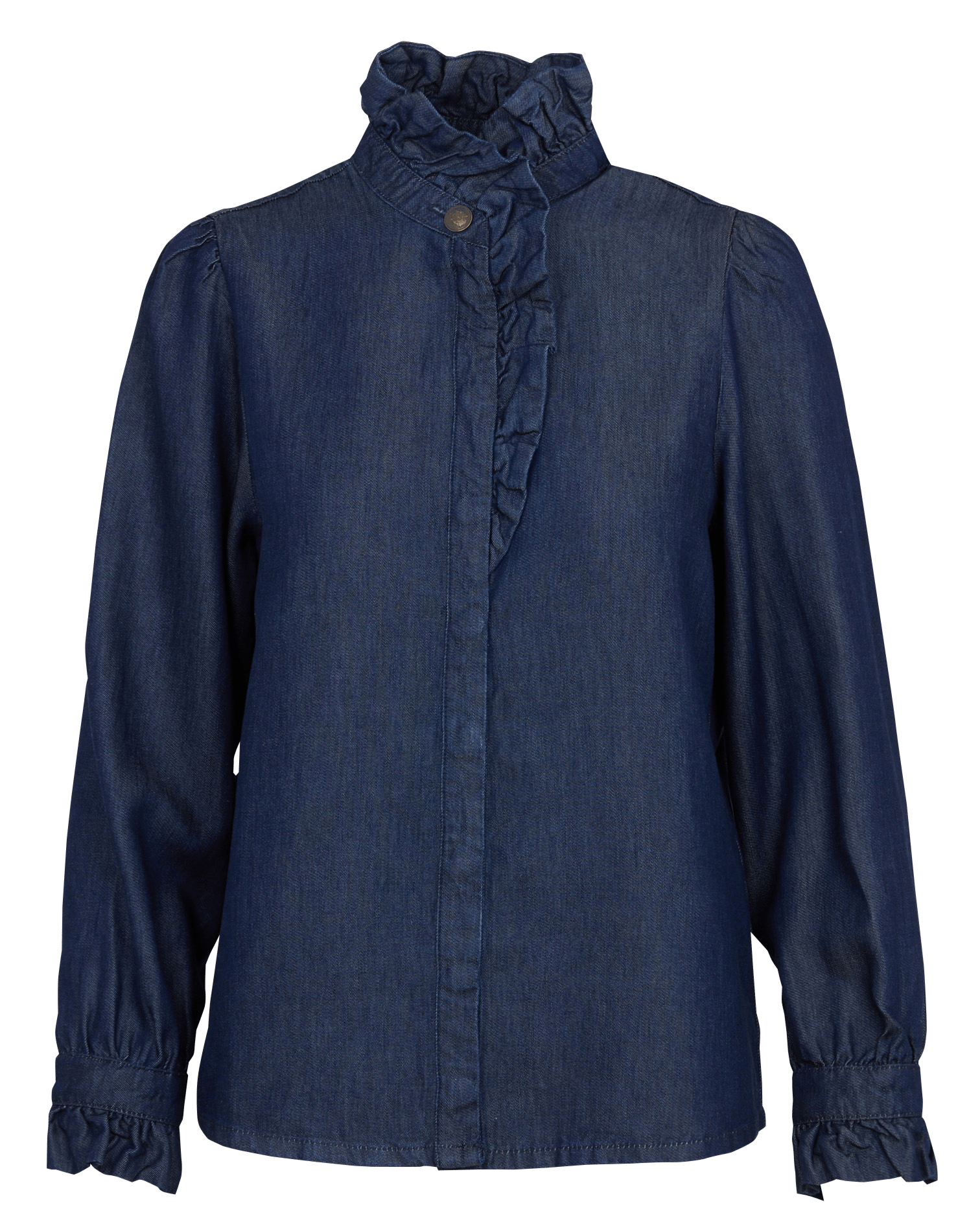 Chemise droite denim col victorien milan MAISON 123 Bleu