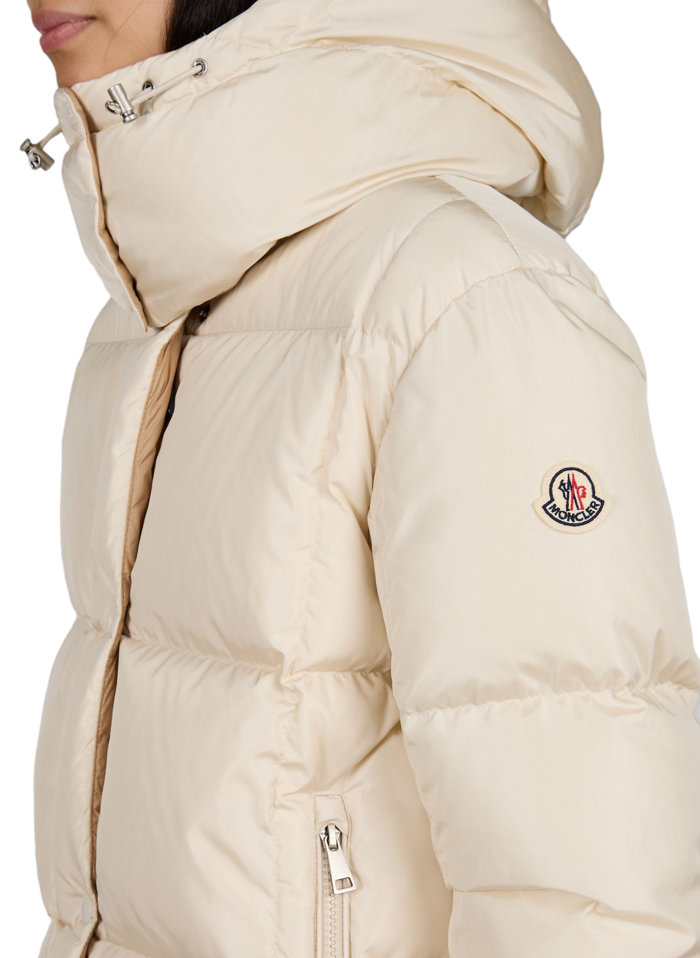 Removable hood padded jacket Castelnew MONCLER Beige