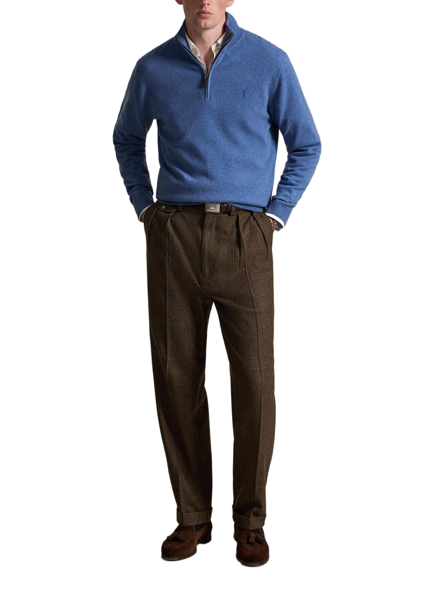 Pull col zippé en laine | Bleu POLO RALPH LAUREN Homme