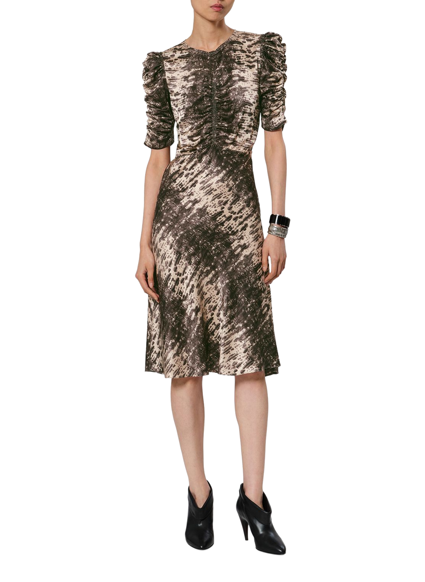 Robe Lemila à imprimé python en soie  ISABEL MARANT Beige