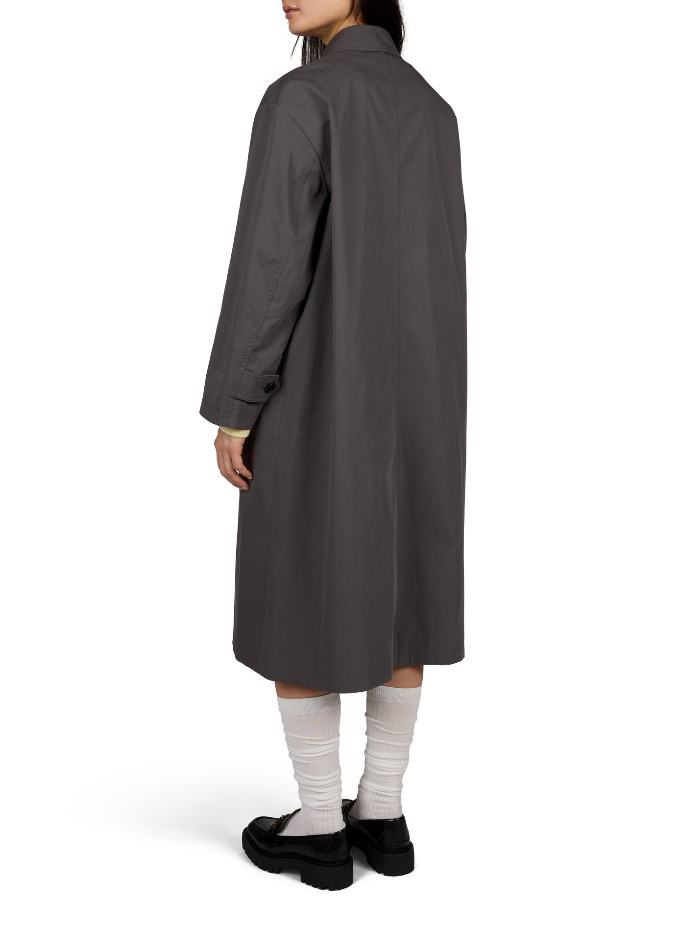 Mid-length coat in blended cotton. DUNST Grey