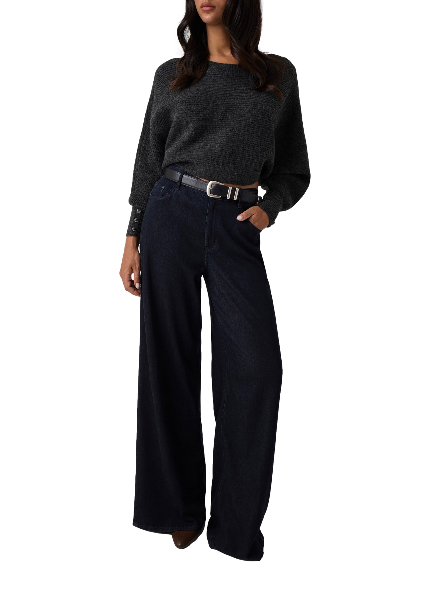 Straight-fit Boat Neck Emily top GUESS Brown
