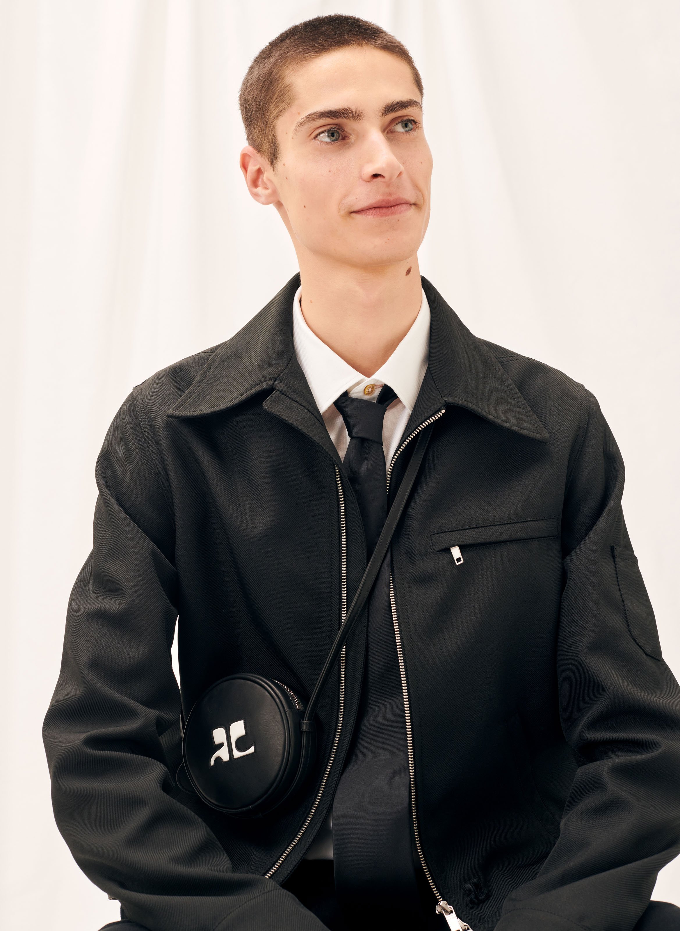 Jacquard tie  AU PRINTEMPS PARIS Black