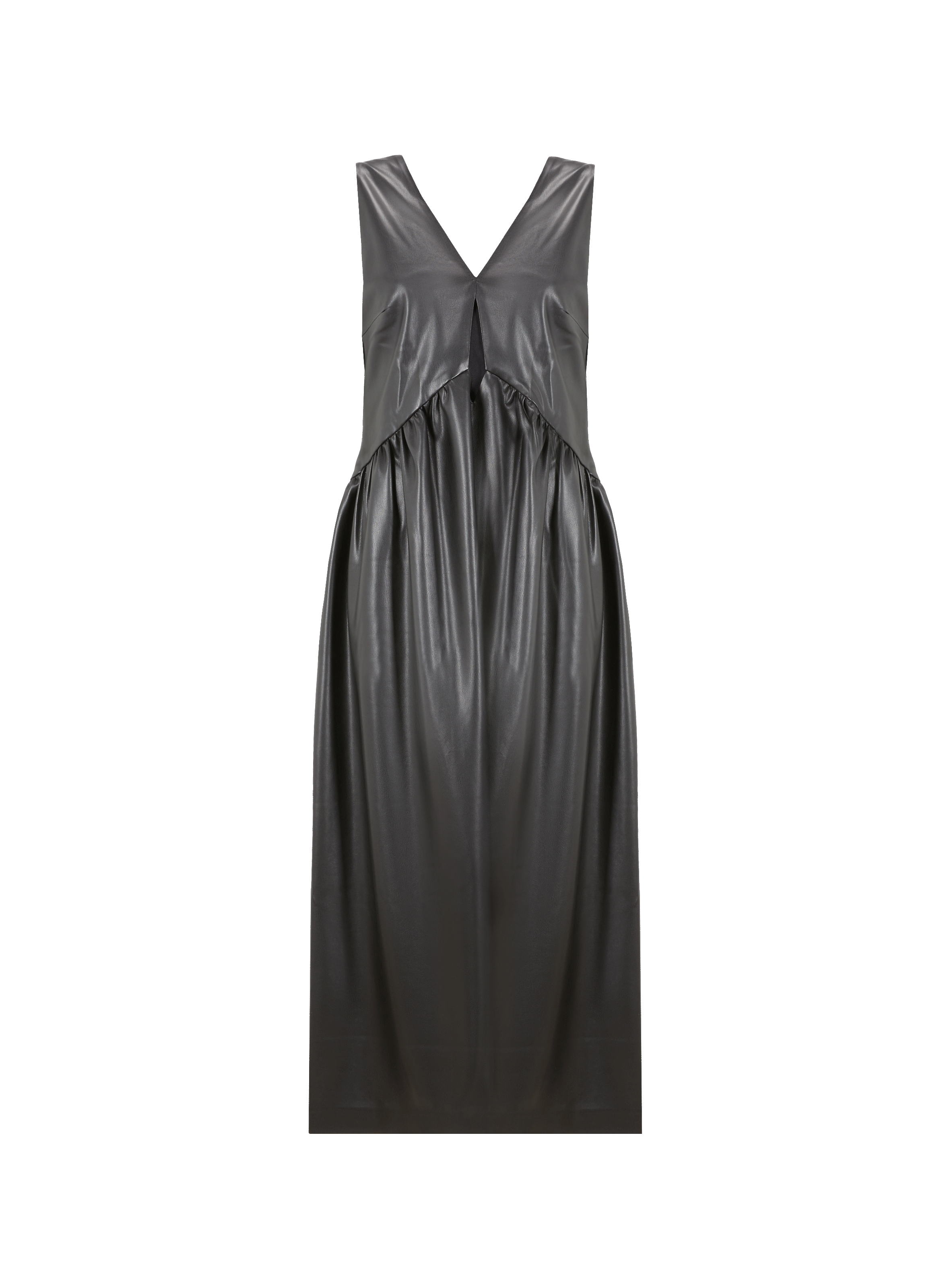 Robe midi en cuir vegan