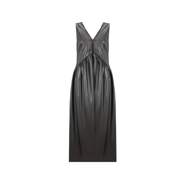 Robe midi en cuir vegan