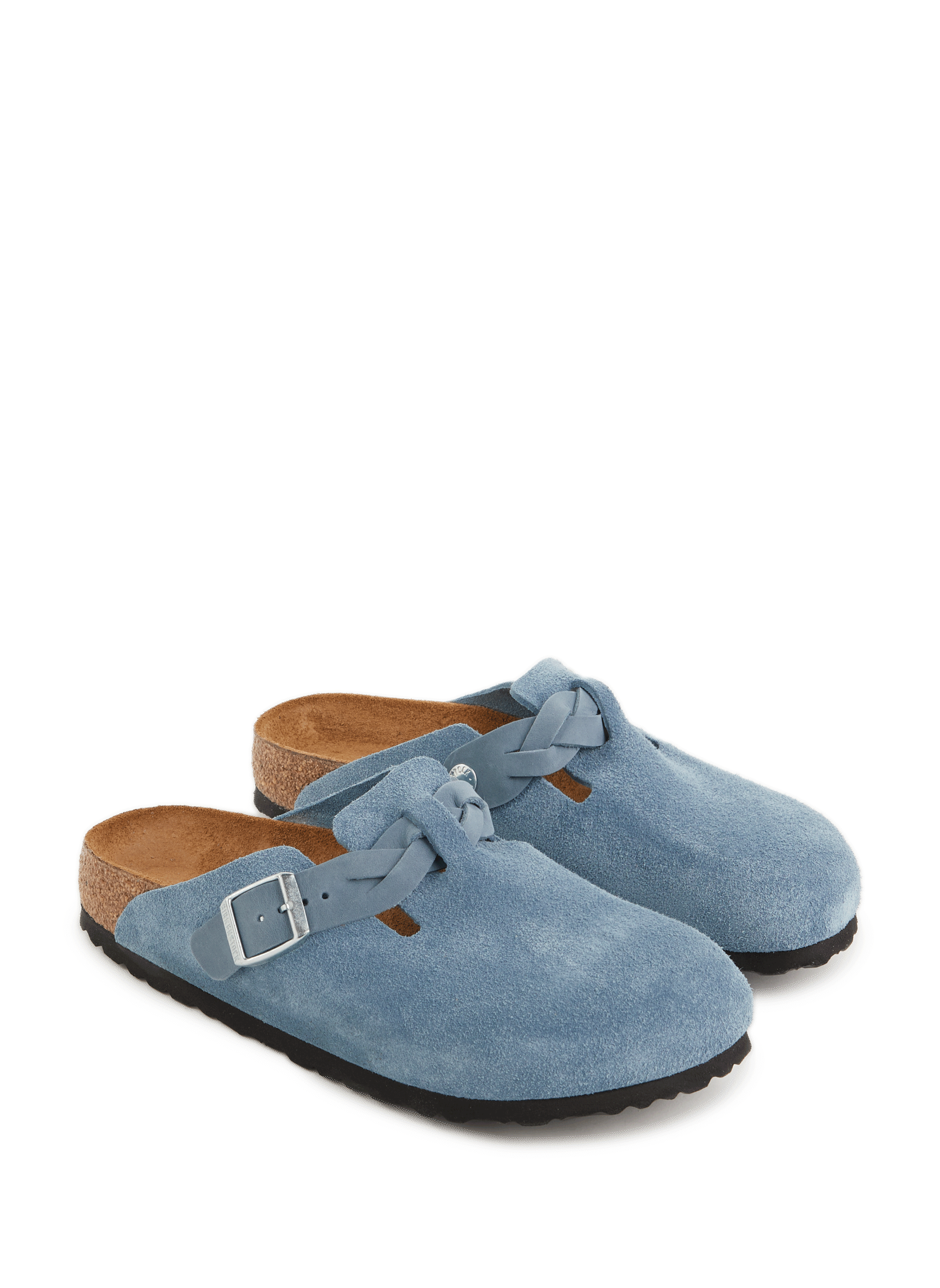 Mules en cuir suédé Boston BIRKENSTOCK Bleu