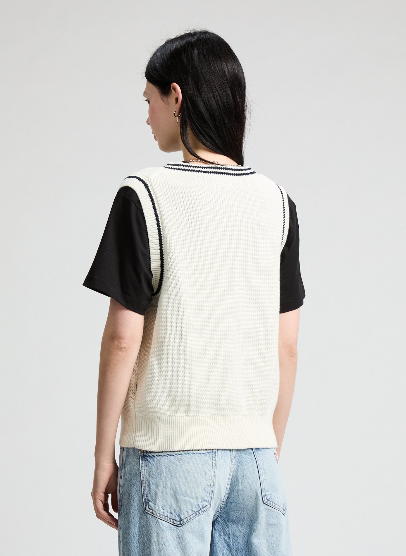 Sleeveless cotton jumper GUESS Beige