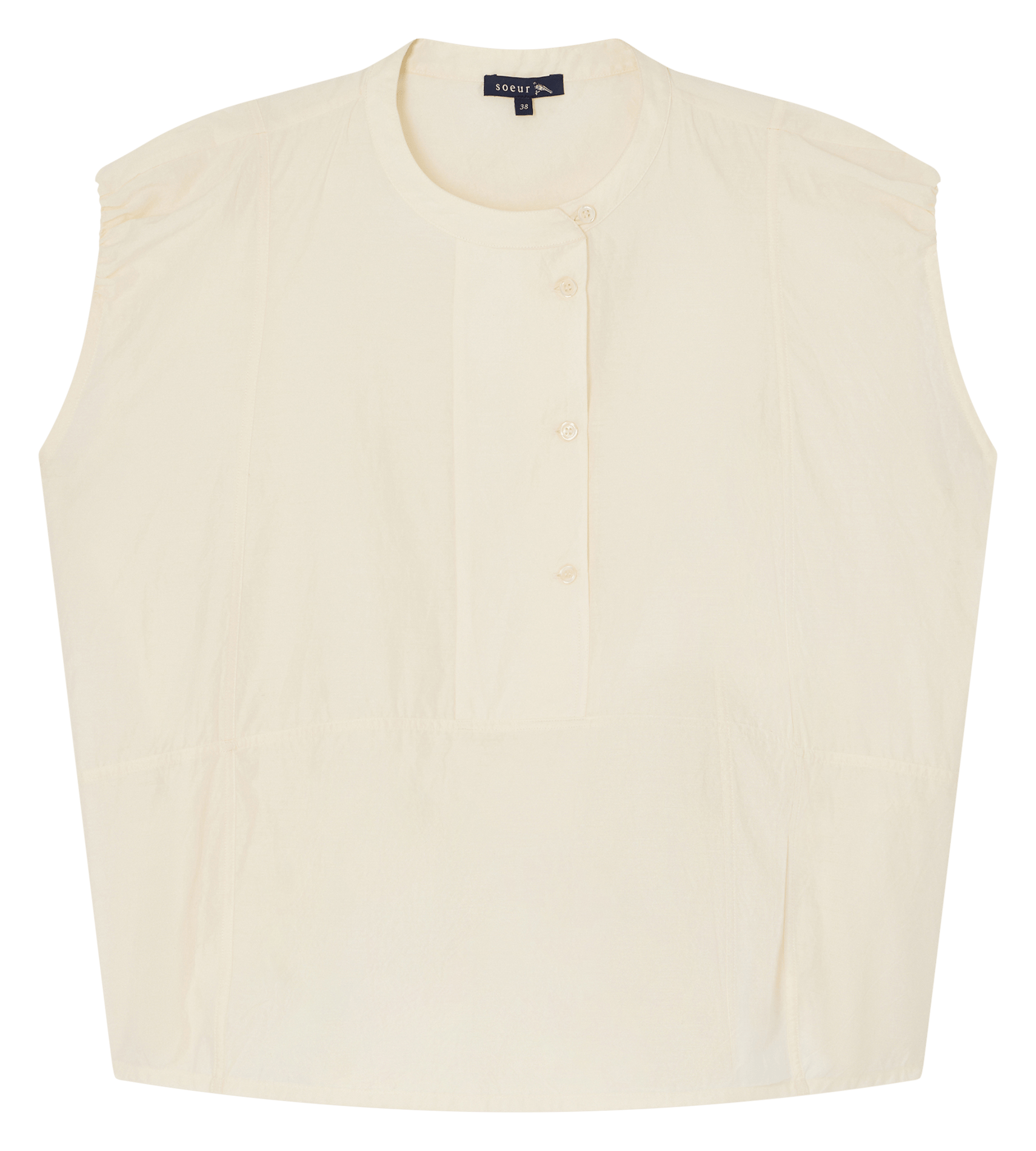 Blouse oversize en coton mélangé Danube SOEUR Beige