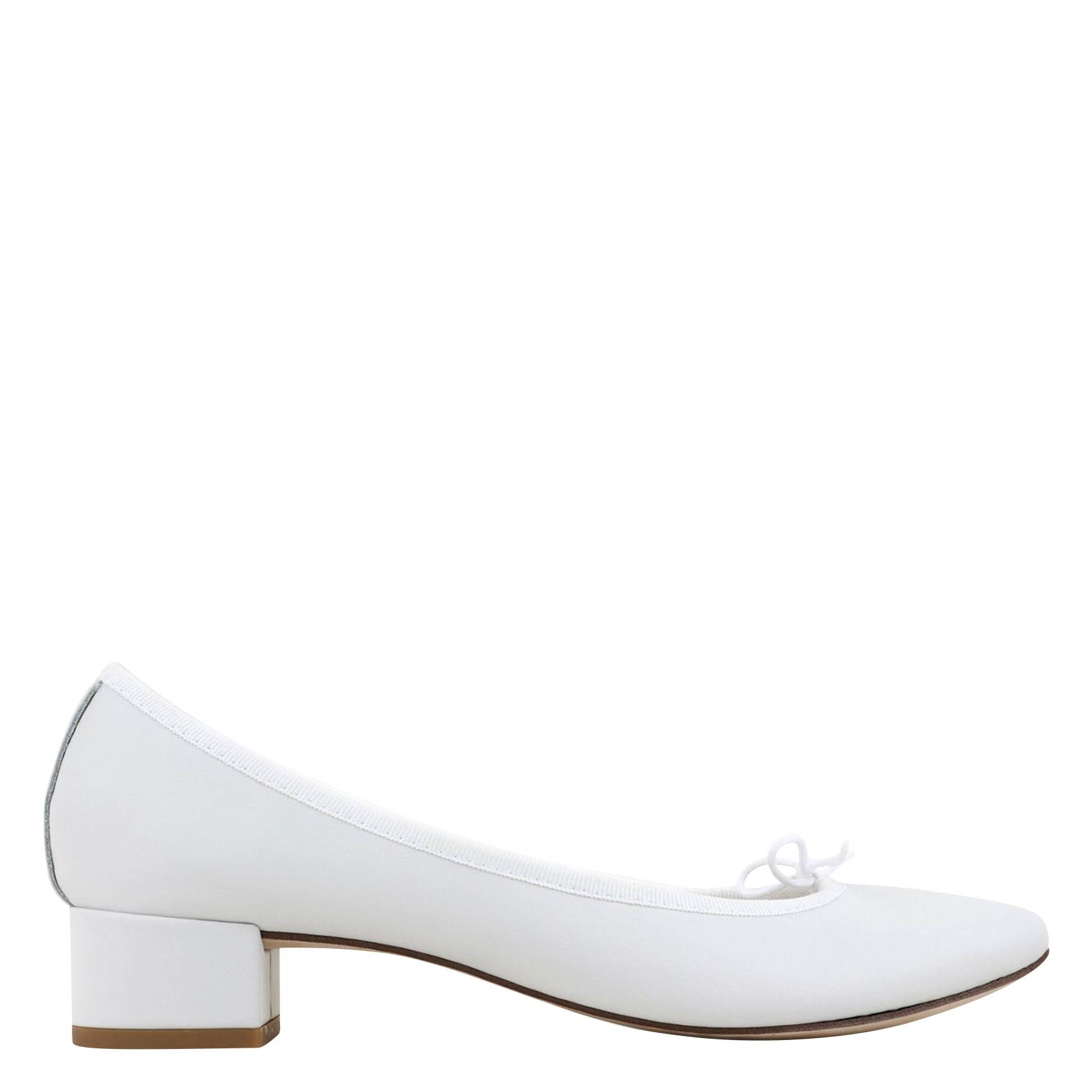 Ballerines à petits talons en cuir camille REPETTO Blanc