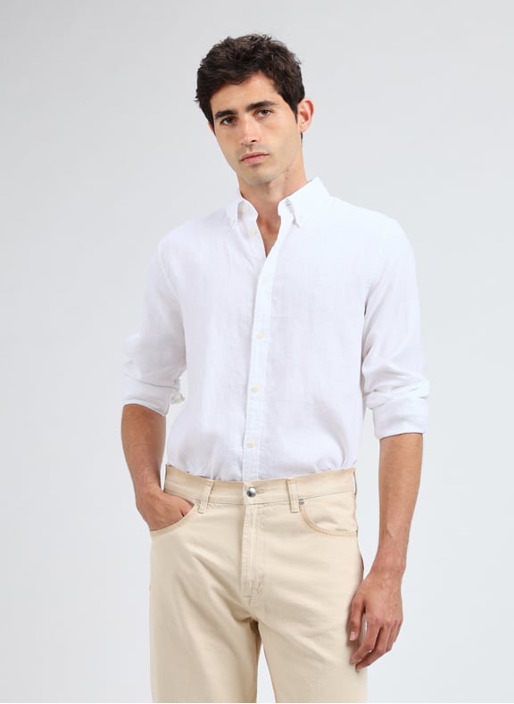 Straight linen shirt White by LES DEUX LES DEUX Straight linen shirt White
