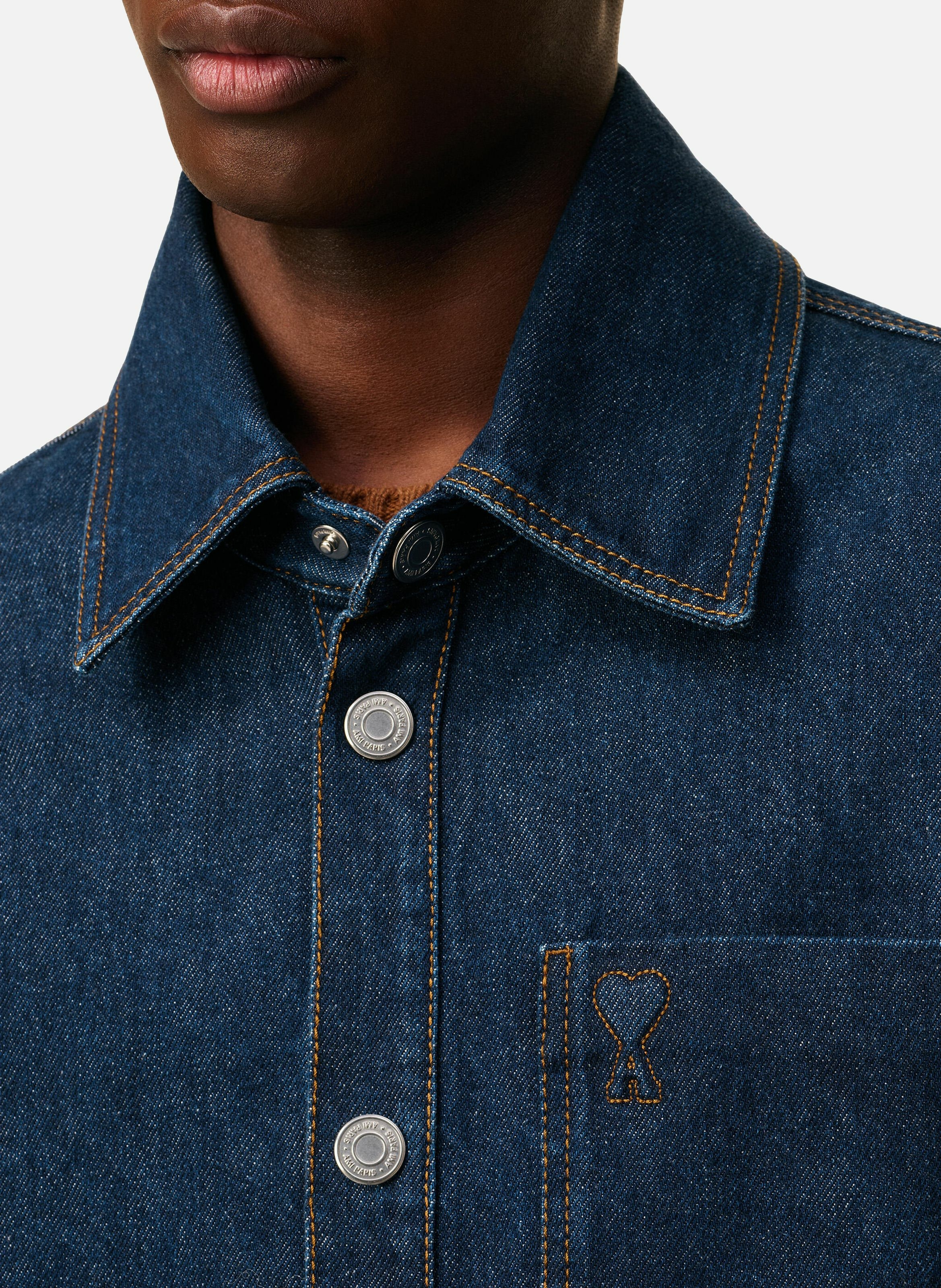 Surchemise ami de coeur en coton unisexe AMI PARIS Bleu