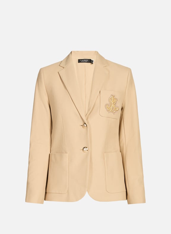 Cotton Blazer Beige by LAUREN LAUREN Cotton Blazer Beige