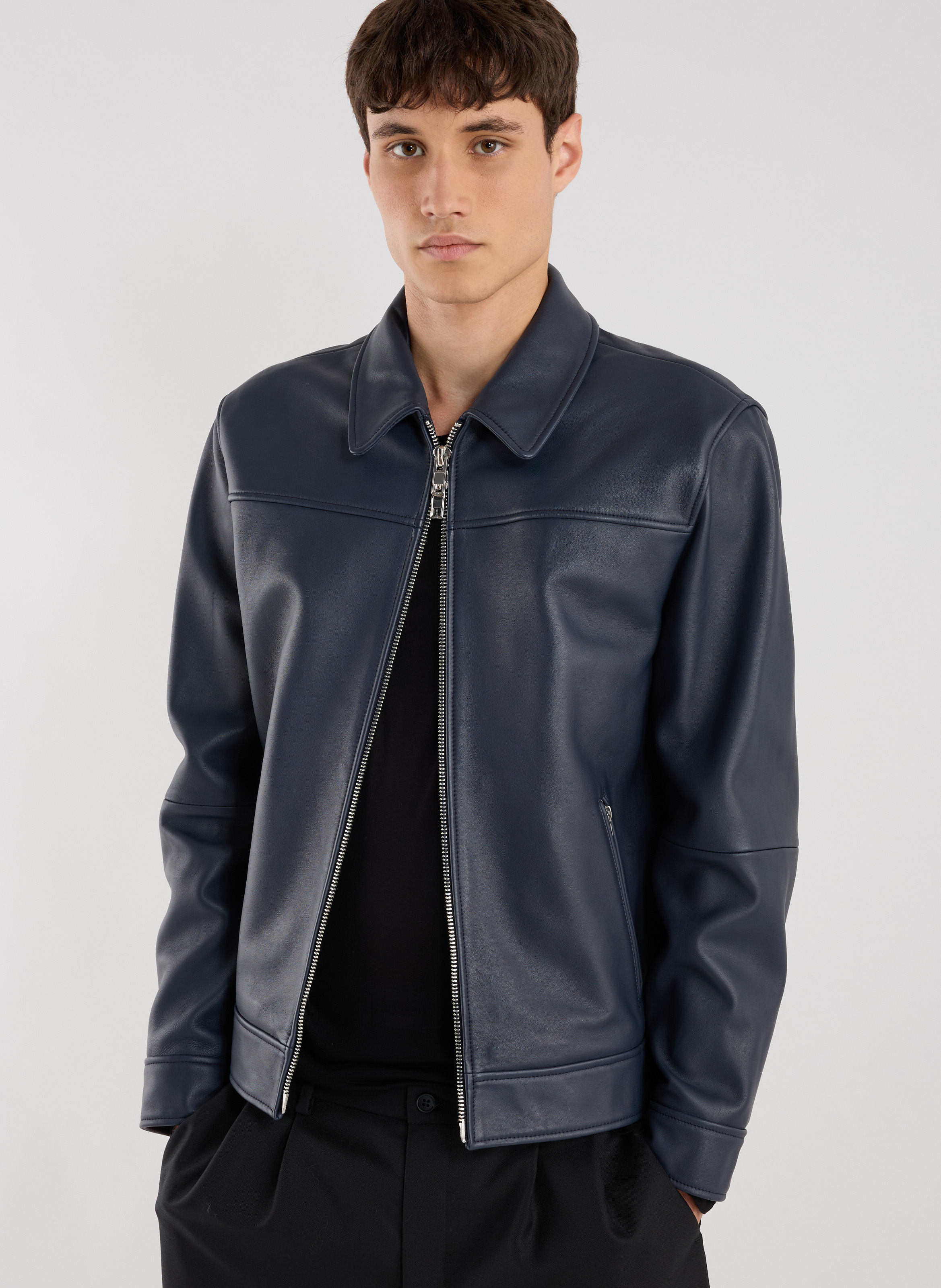 Fool leather jacket SAISON 1865 Blue
