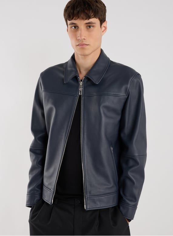 Blouson Fool en cuir d'agneau | Bleu by SAISON 1865 Blouson Fool en cuir d'agneau Bleu
