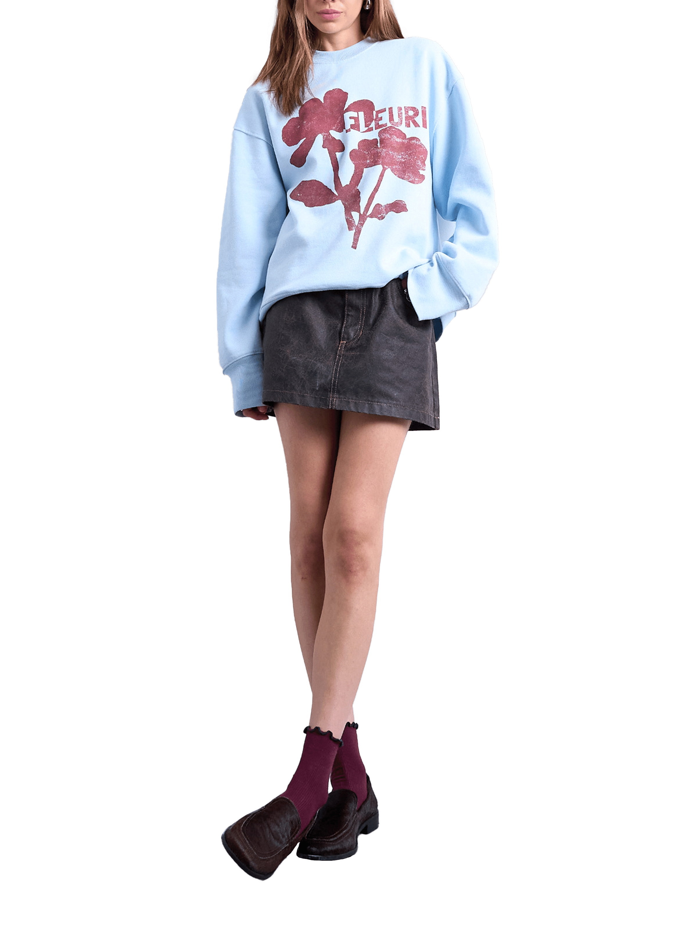 Graphic logo cotton sweatshirt TOPSHOP Blue